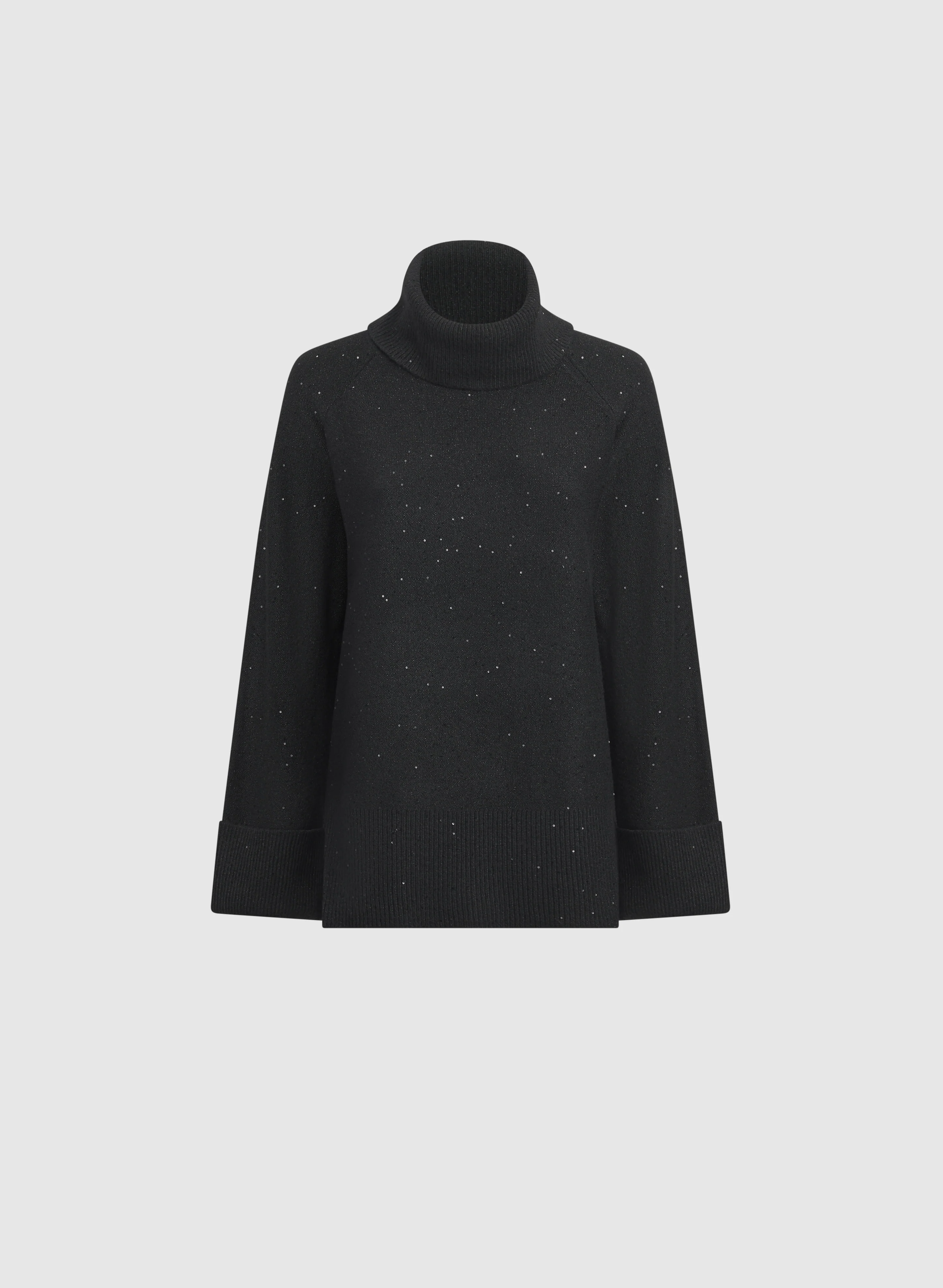 Sequined Cowl Neck Tunic Sweater - Image 6