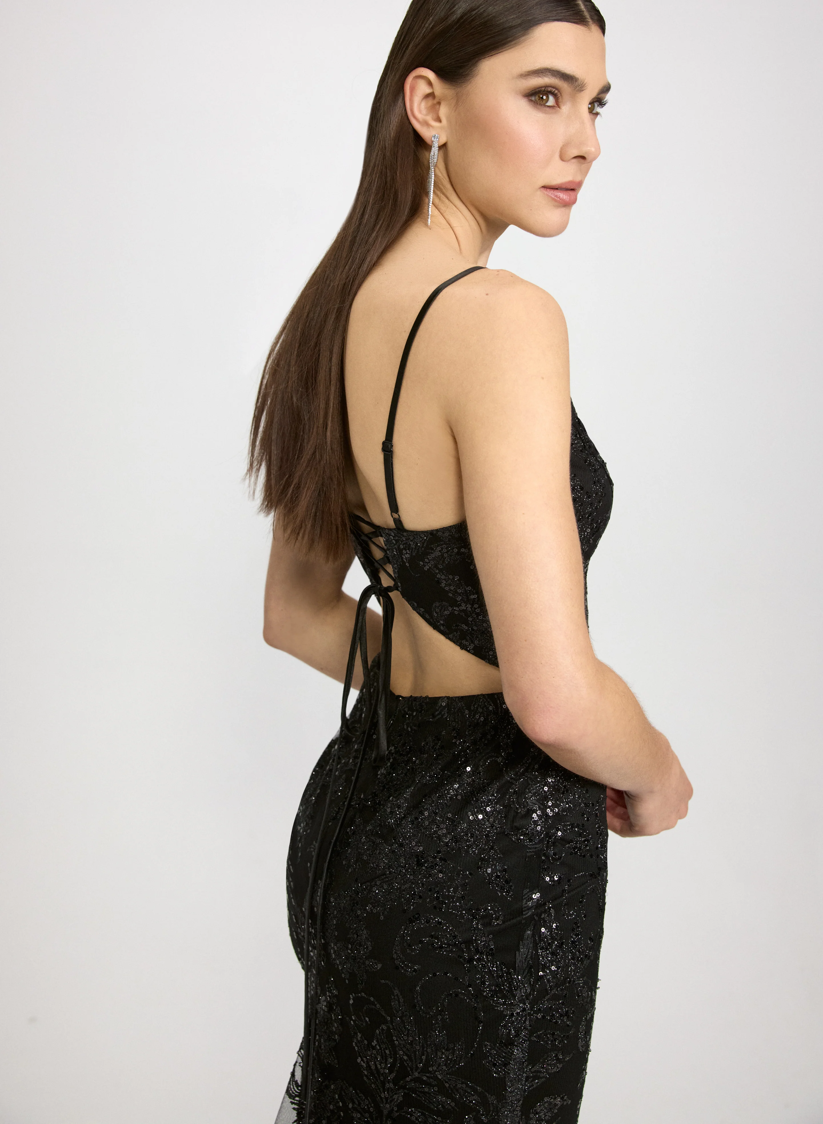 Sequined Floral Dress - Image 7