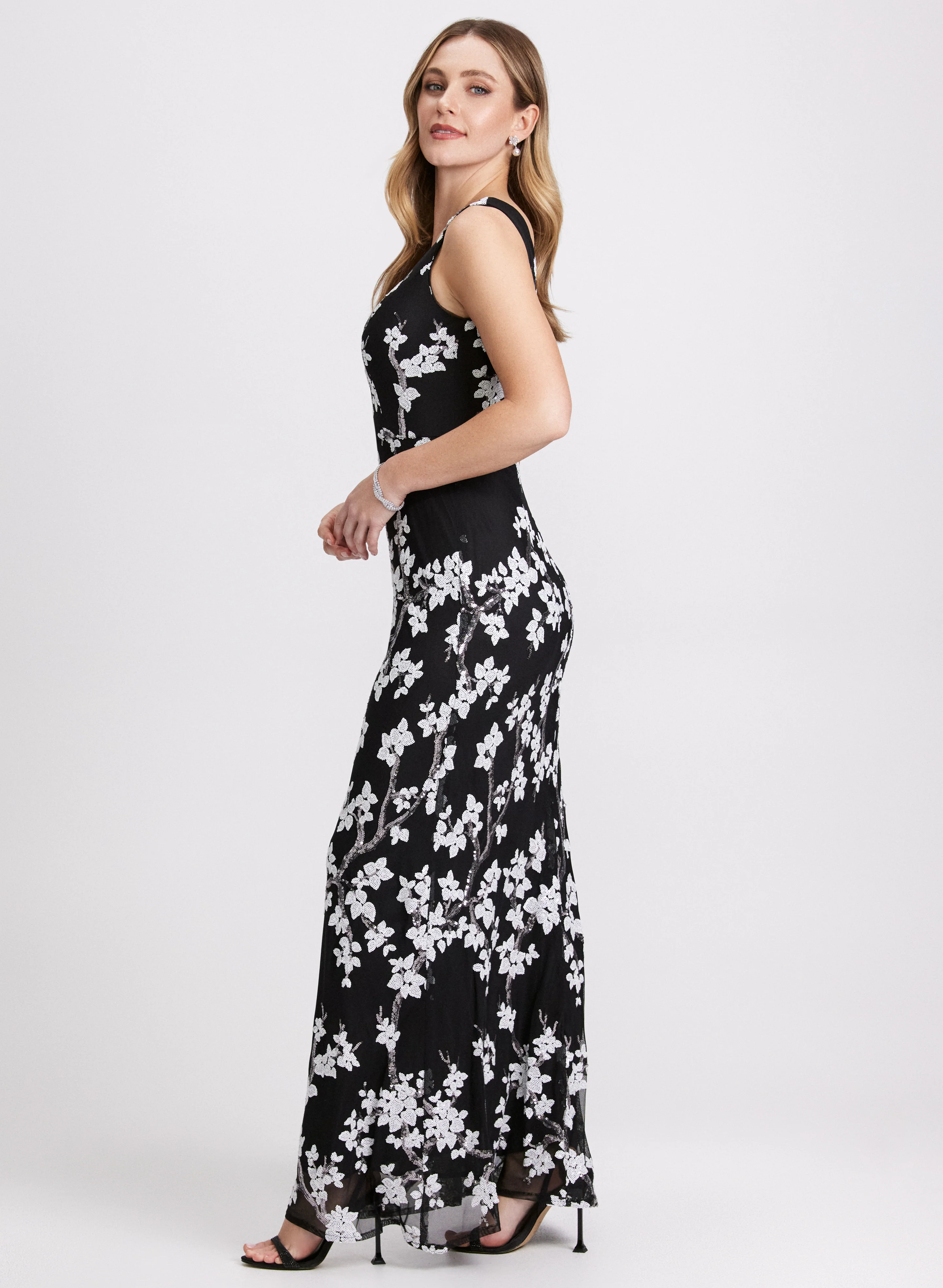 Sequined Floral Maxi Dress - Image 2