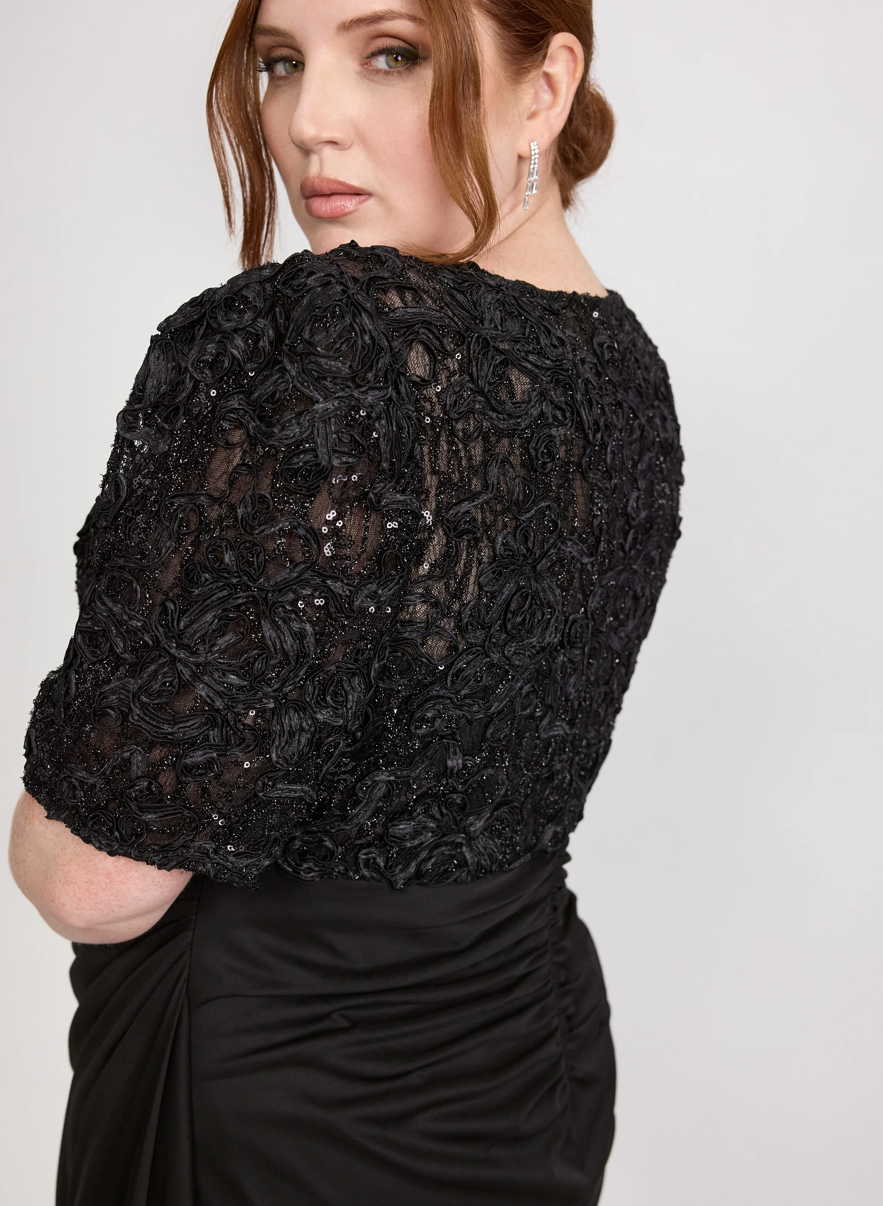 Sequined Lace Bodice Dress - Image 3