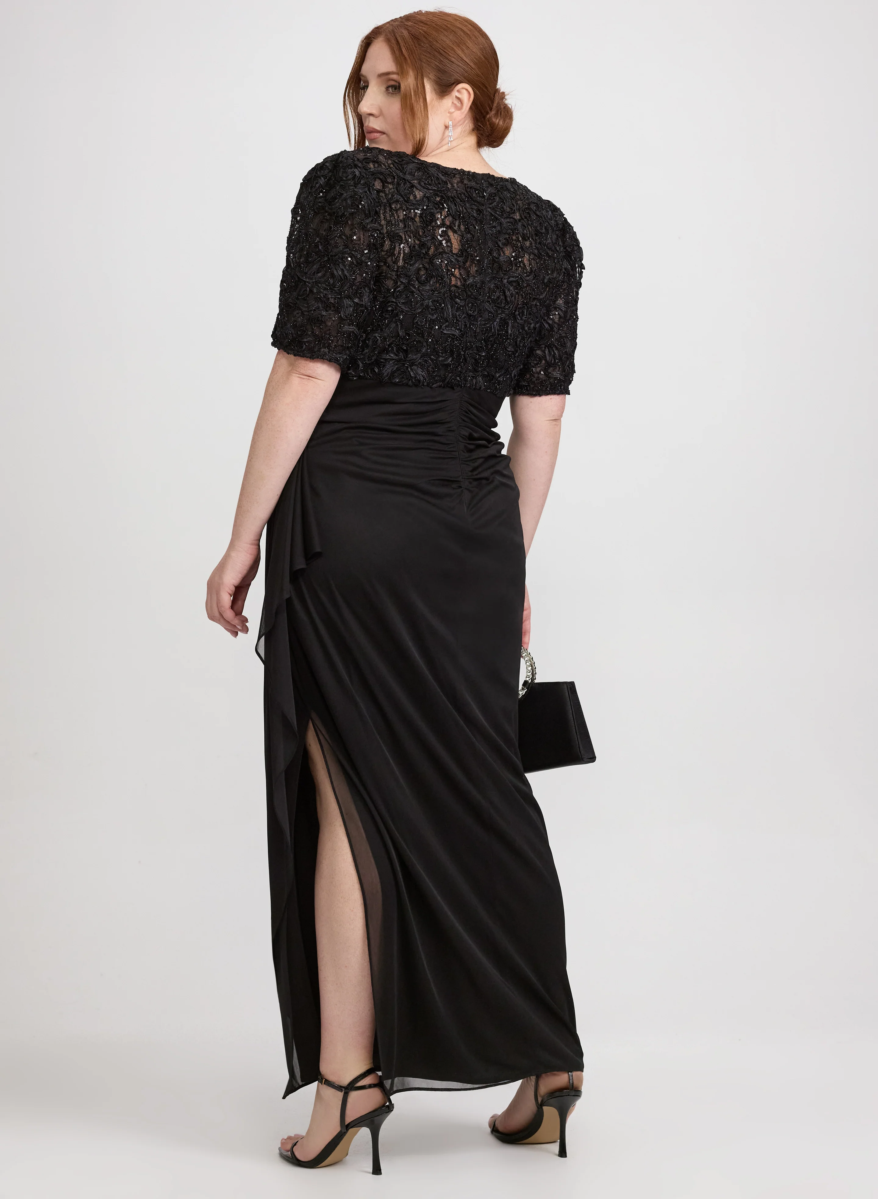 Sequined Lace Bodice Dress - Image 4