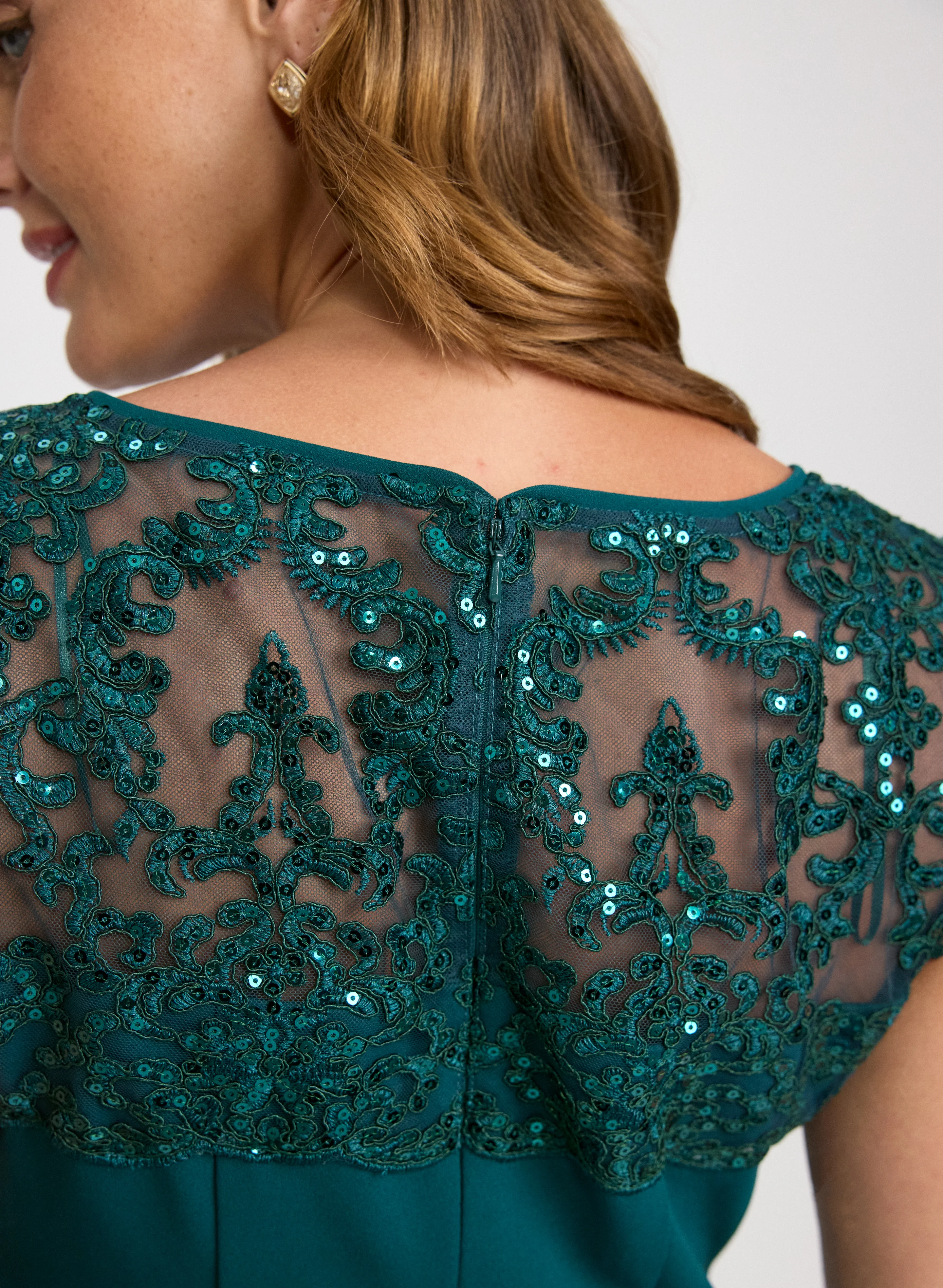 Sequined Lace Yoke Dress - Image 5