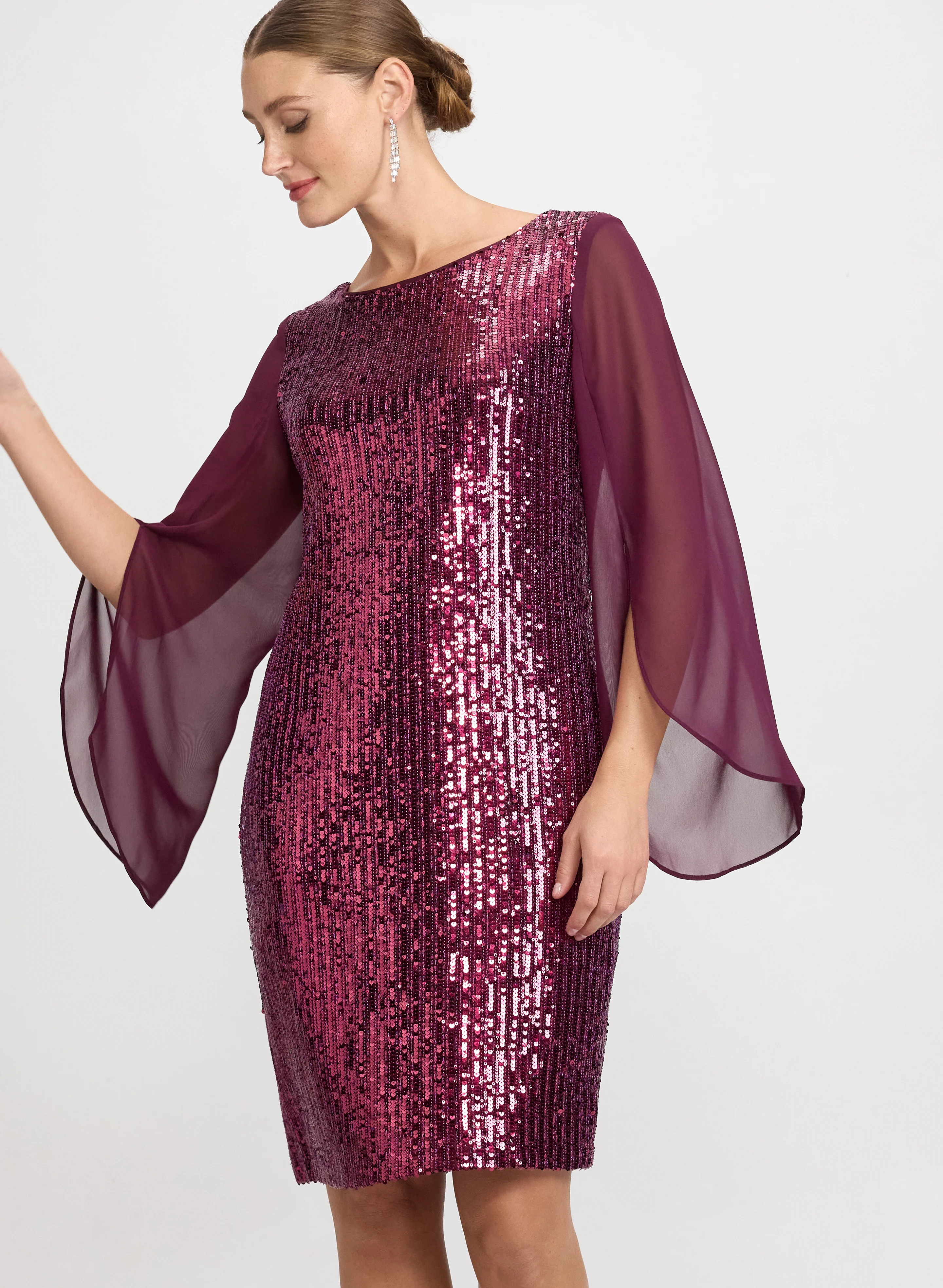 Sequined Split Sleeve Dress - Image 2