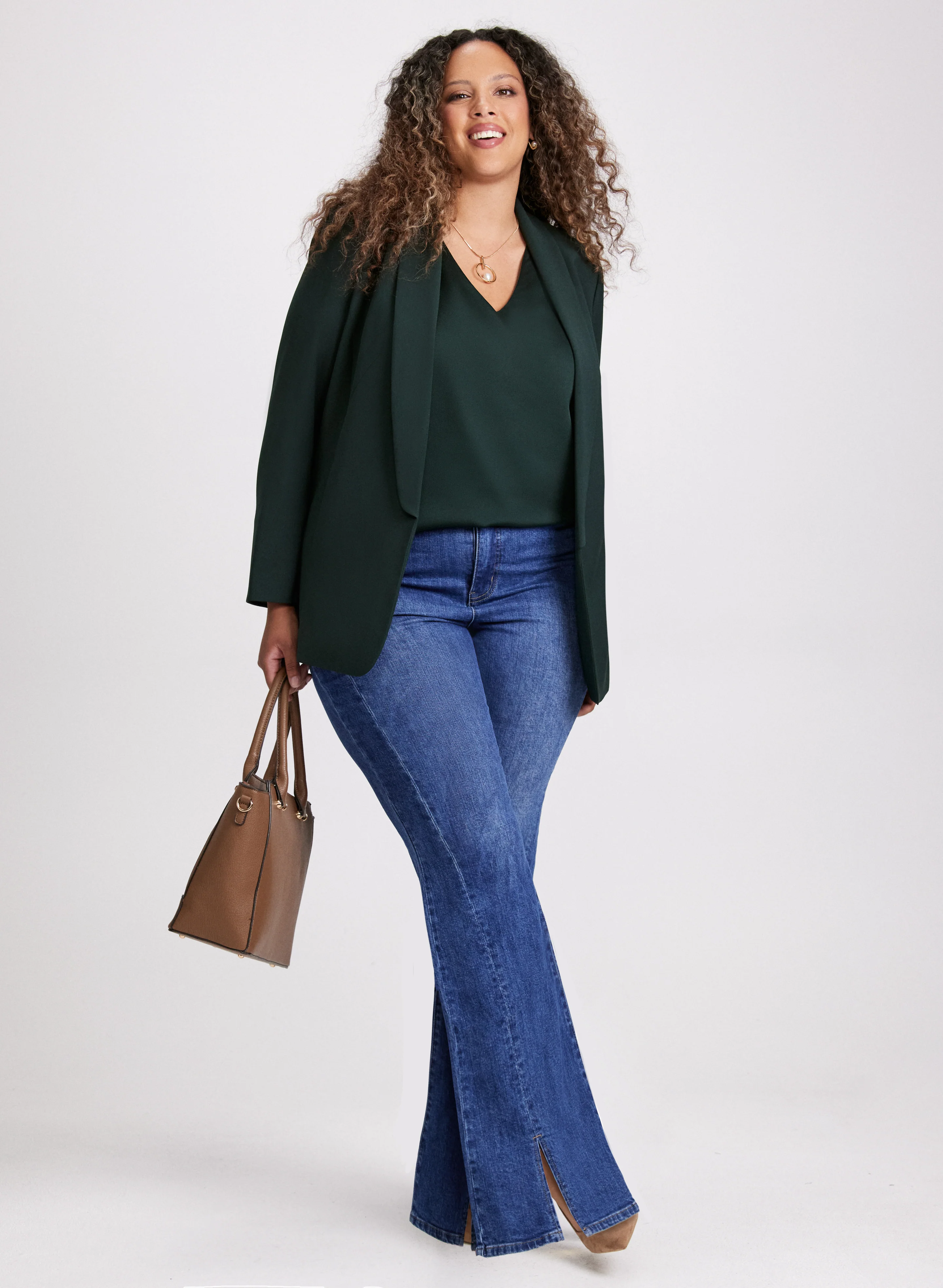 Shawl Collar 3/4 Sleeve Jacket - Image 3