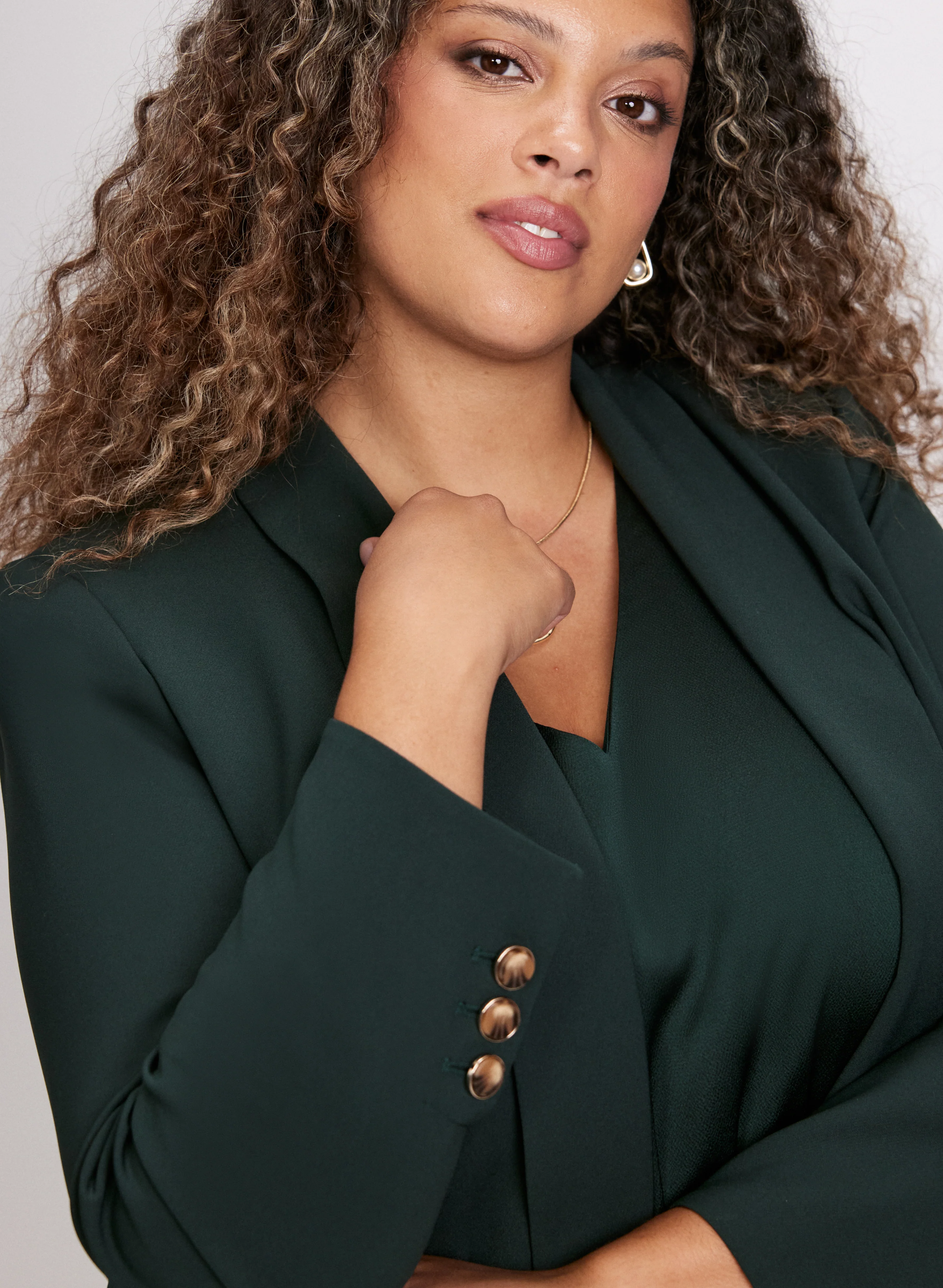 Shawl Collar 3/4 Sleeve Jacket - Image 5