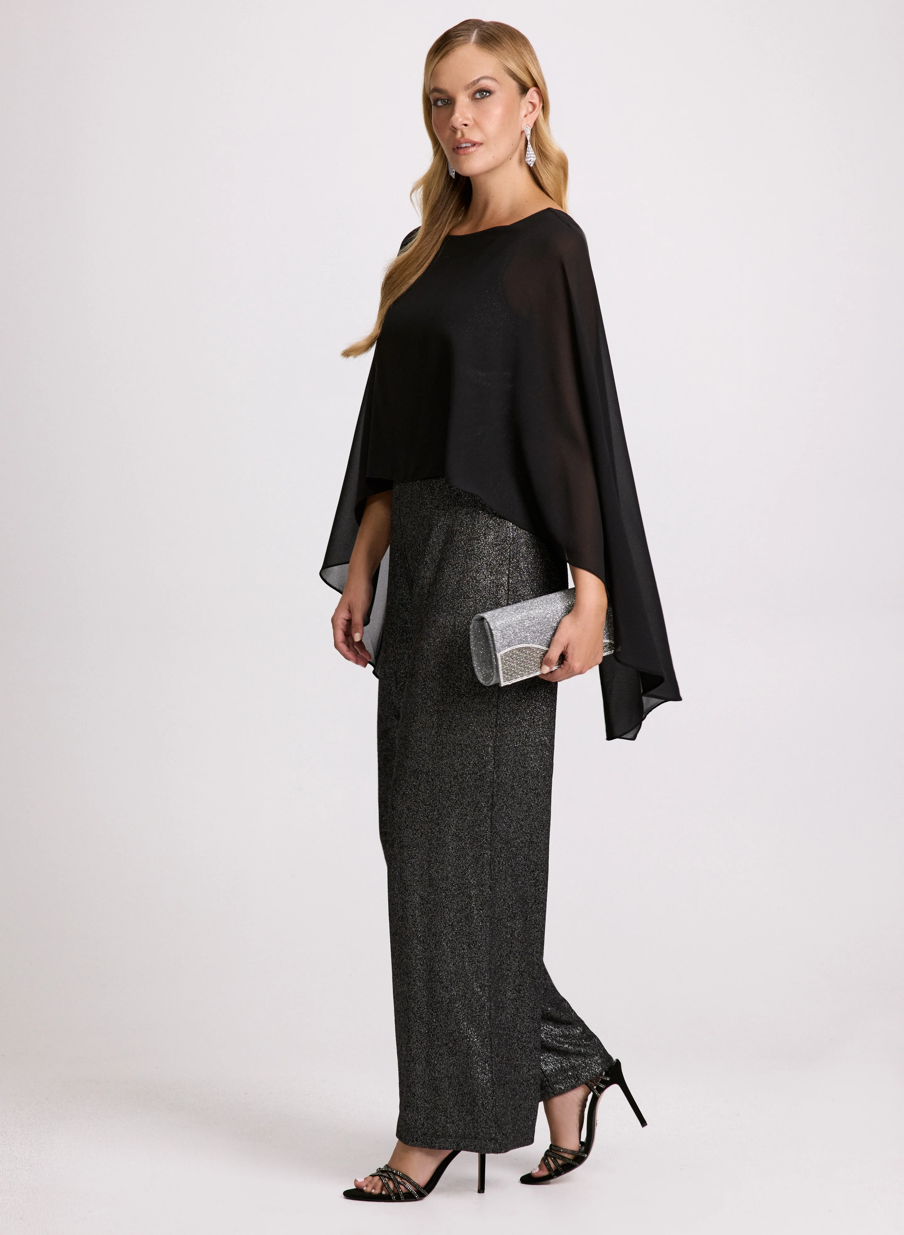 Sheer Capelet Overlay Jumpsuit - Image 3