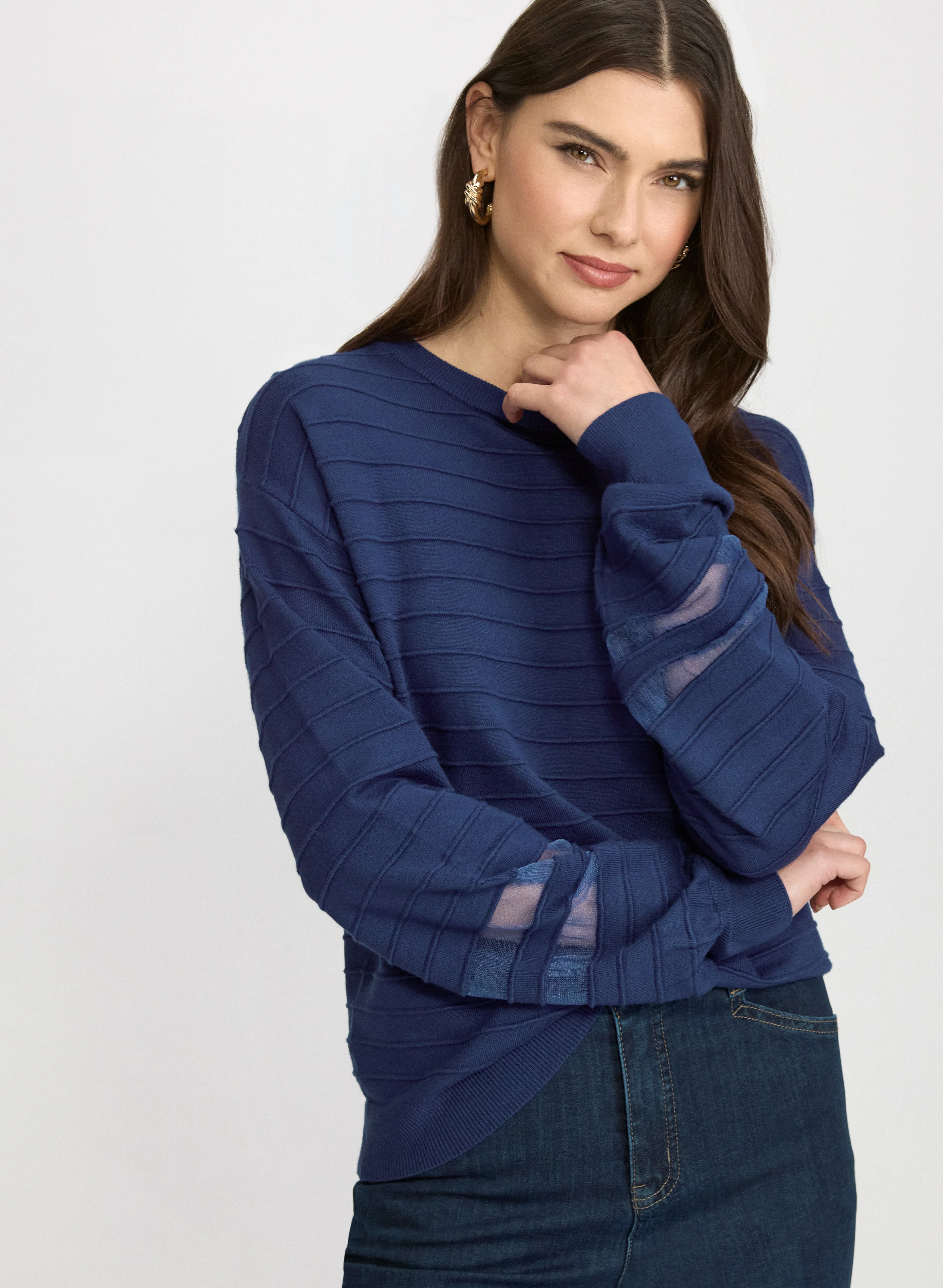 Sheer Detail Pullover