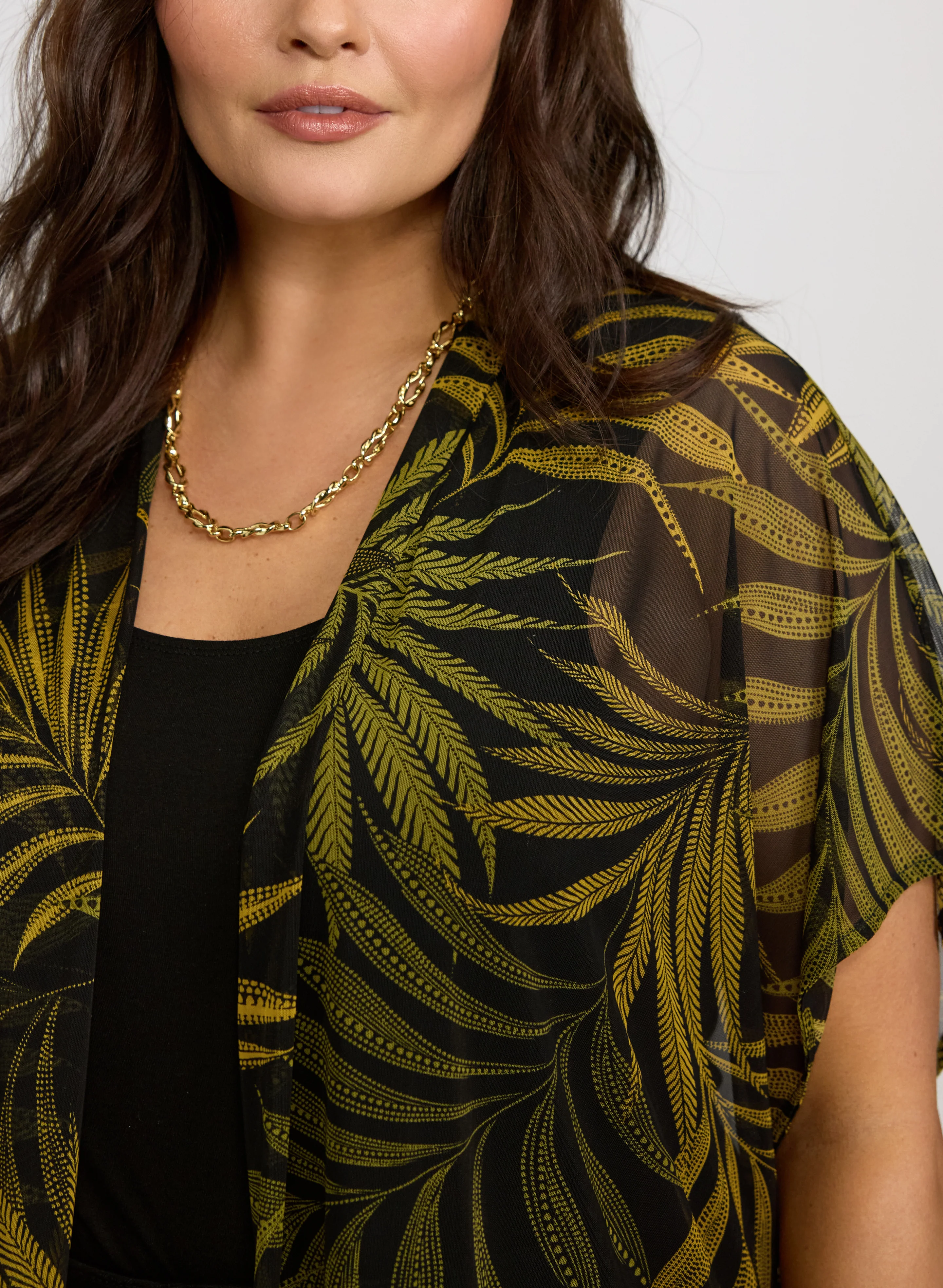 Palm Print Open-Front Top - Image 2