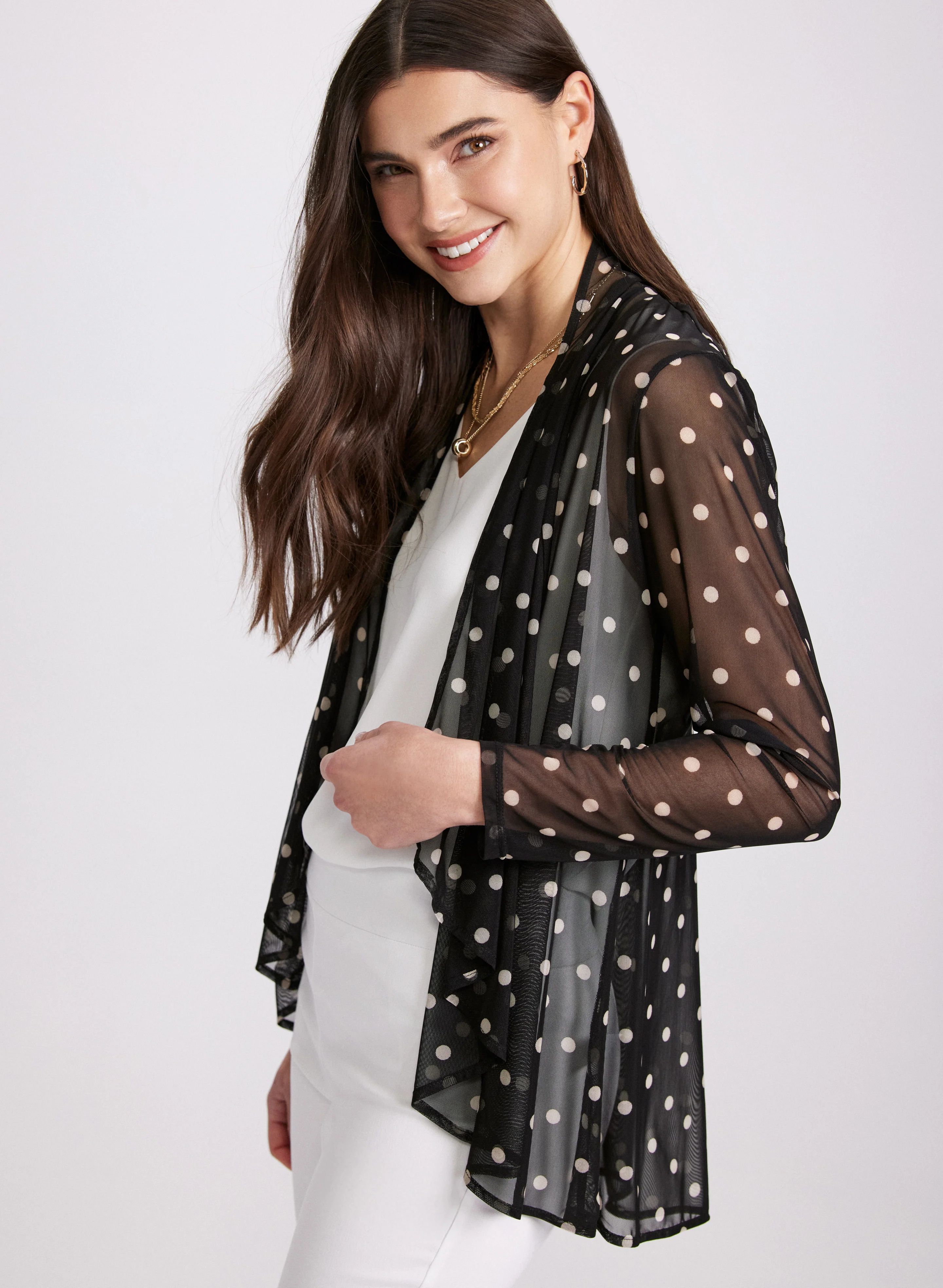 Sheer Polka Dot Cardigan - Image 2