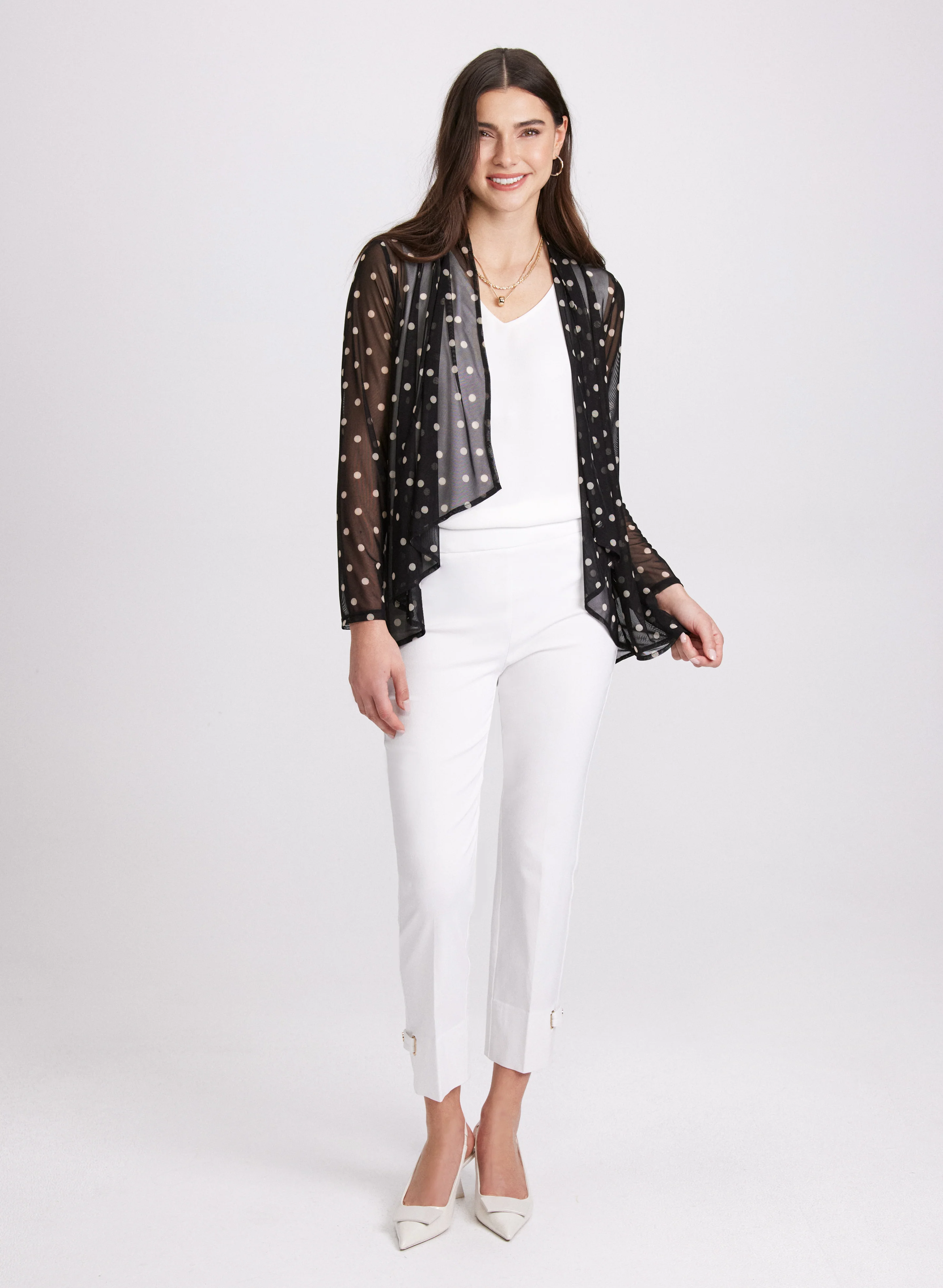 Sheer Polka Dot Cardigan - Image 3