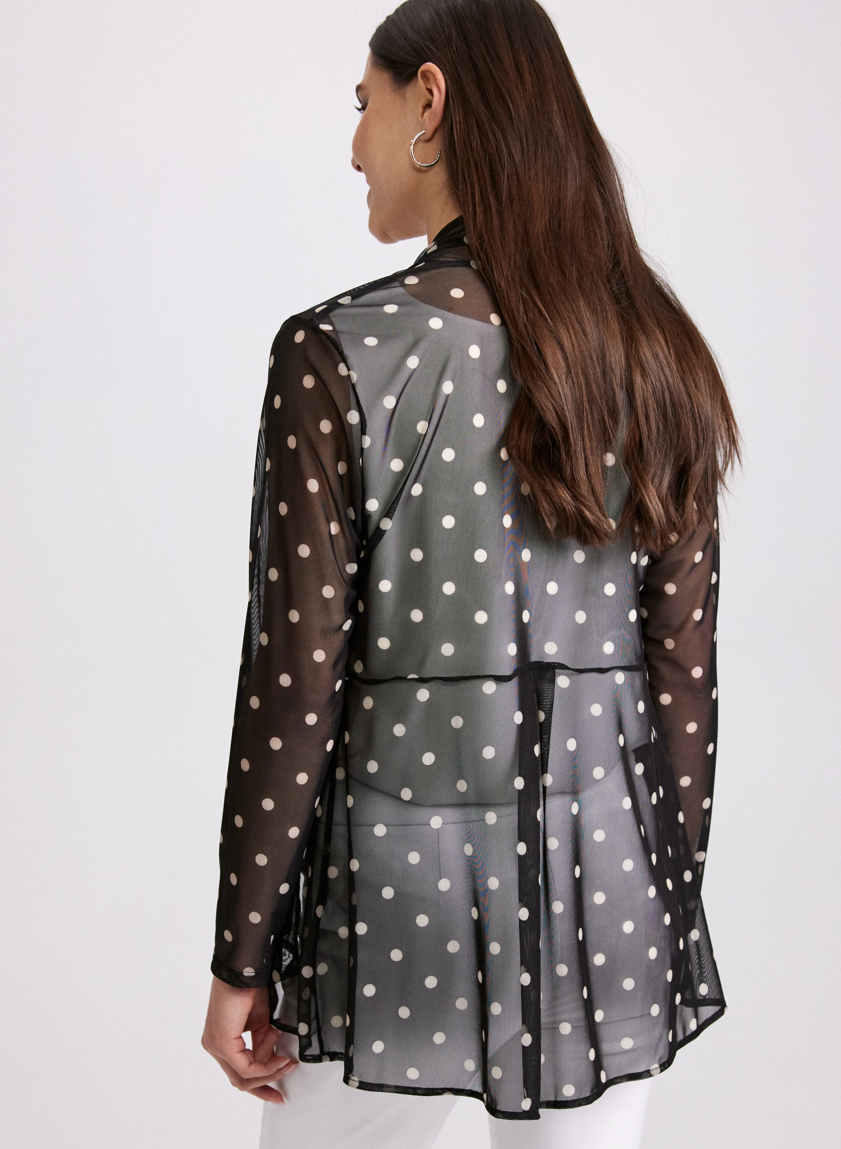 Sheer Polka Dot Cardigan - Image 4