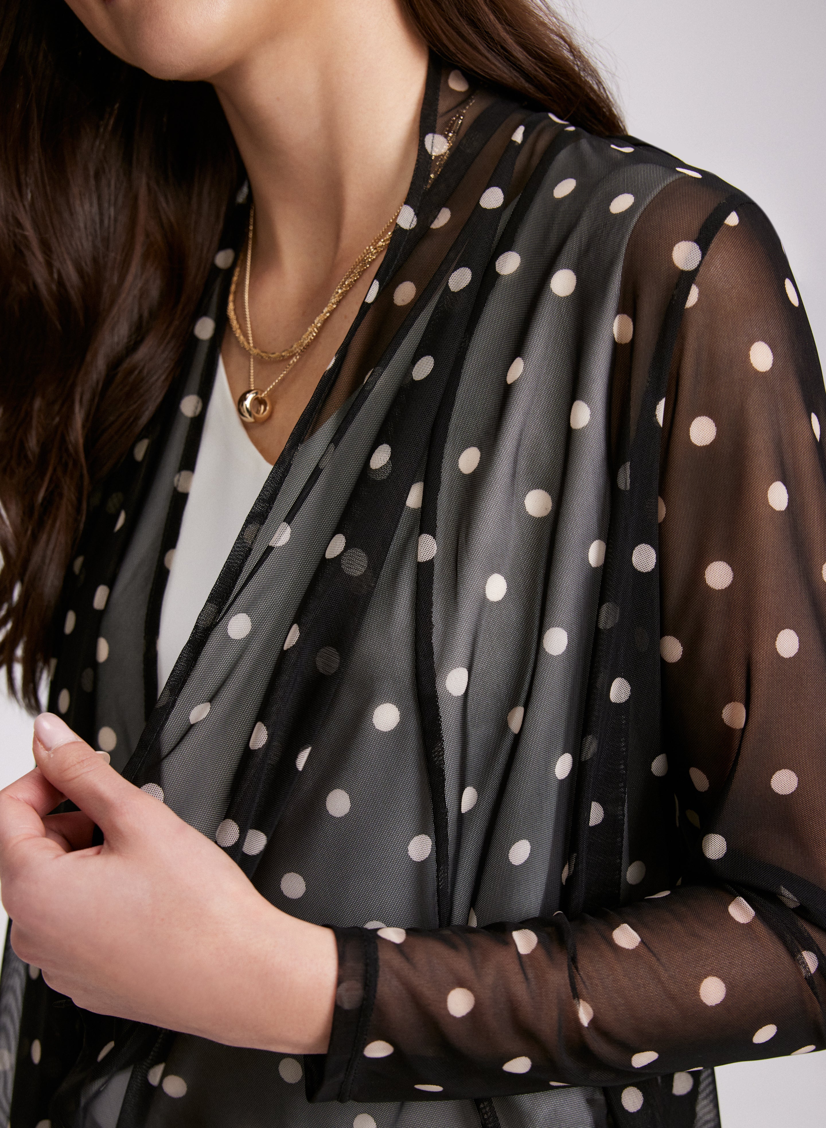 Sheer Polka Dot Cardigan - Image 5