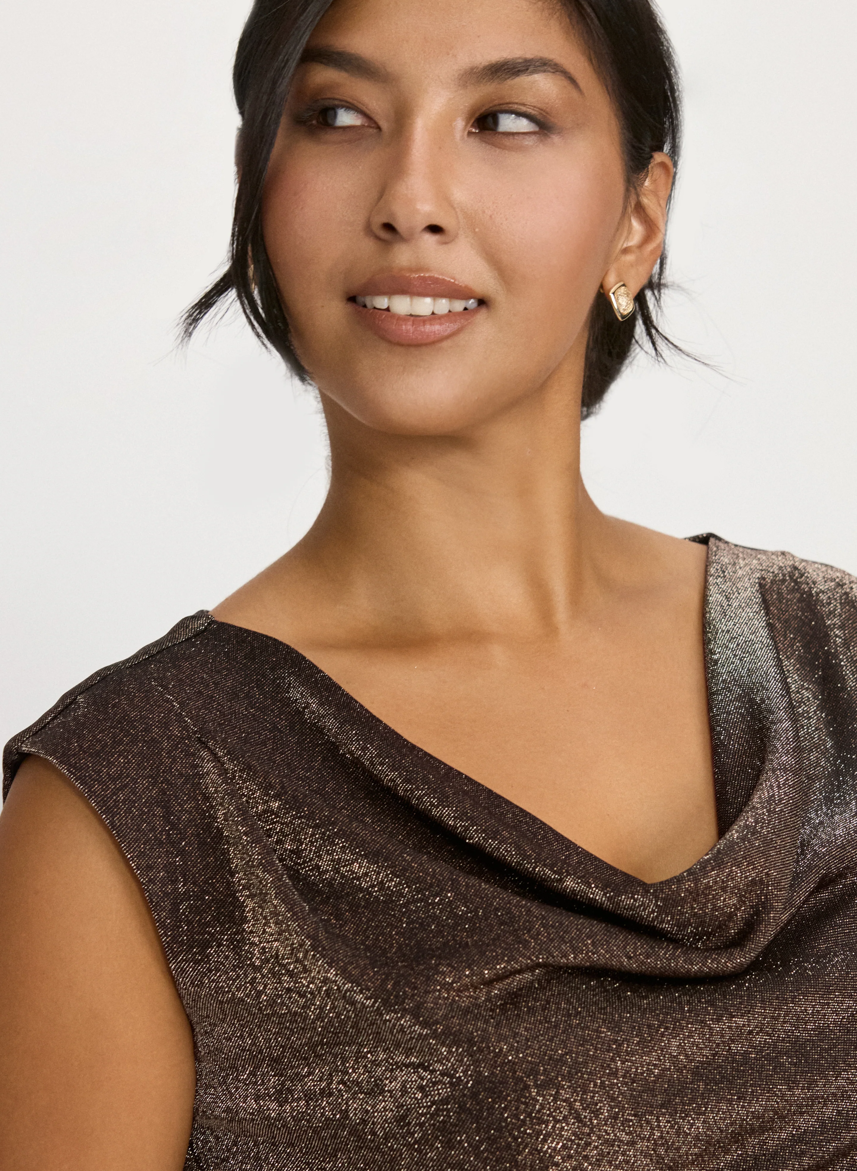 Shimmer Cowl Neck Dress - Image 5