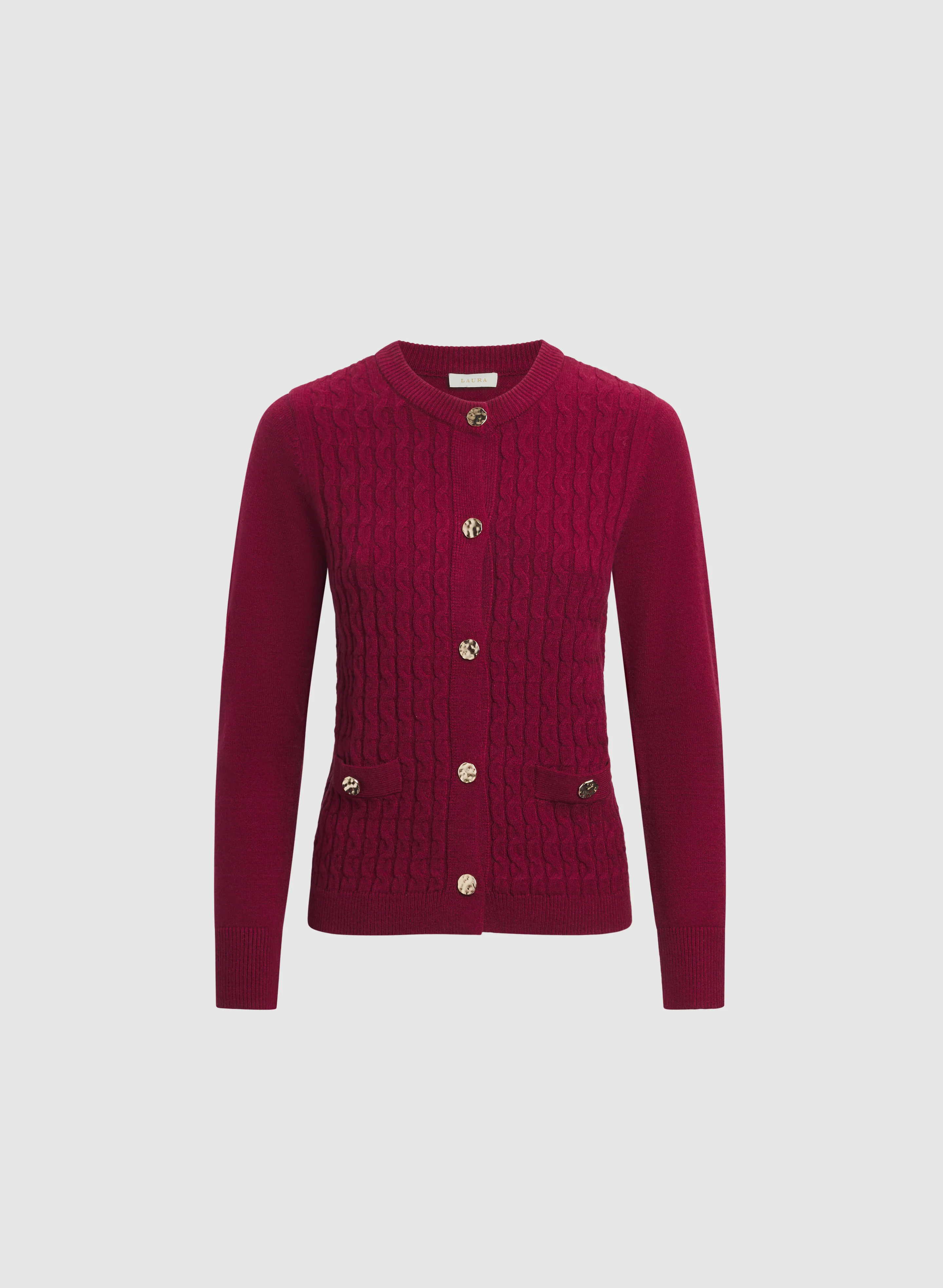 Short Cable Knit Cardigan - Image 6