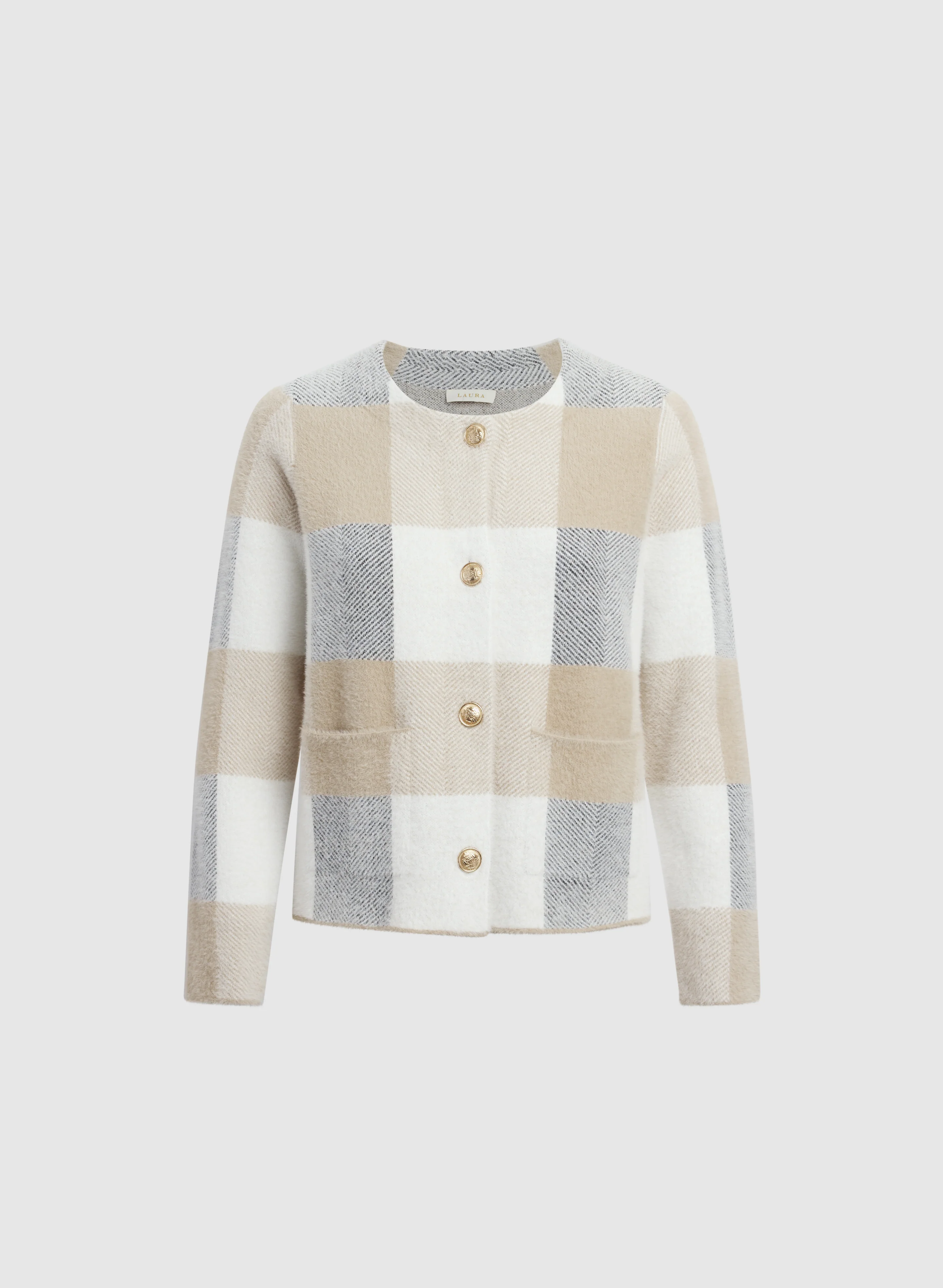 Short Check Cardigan - Image 6