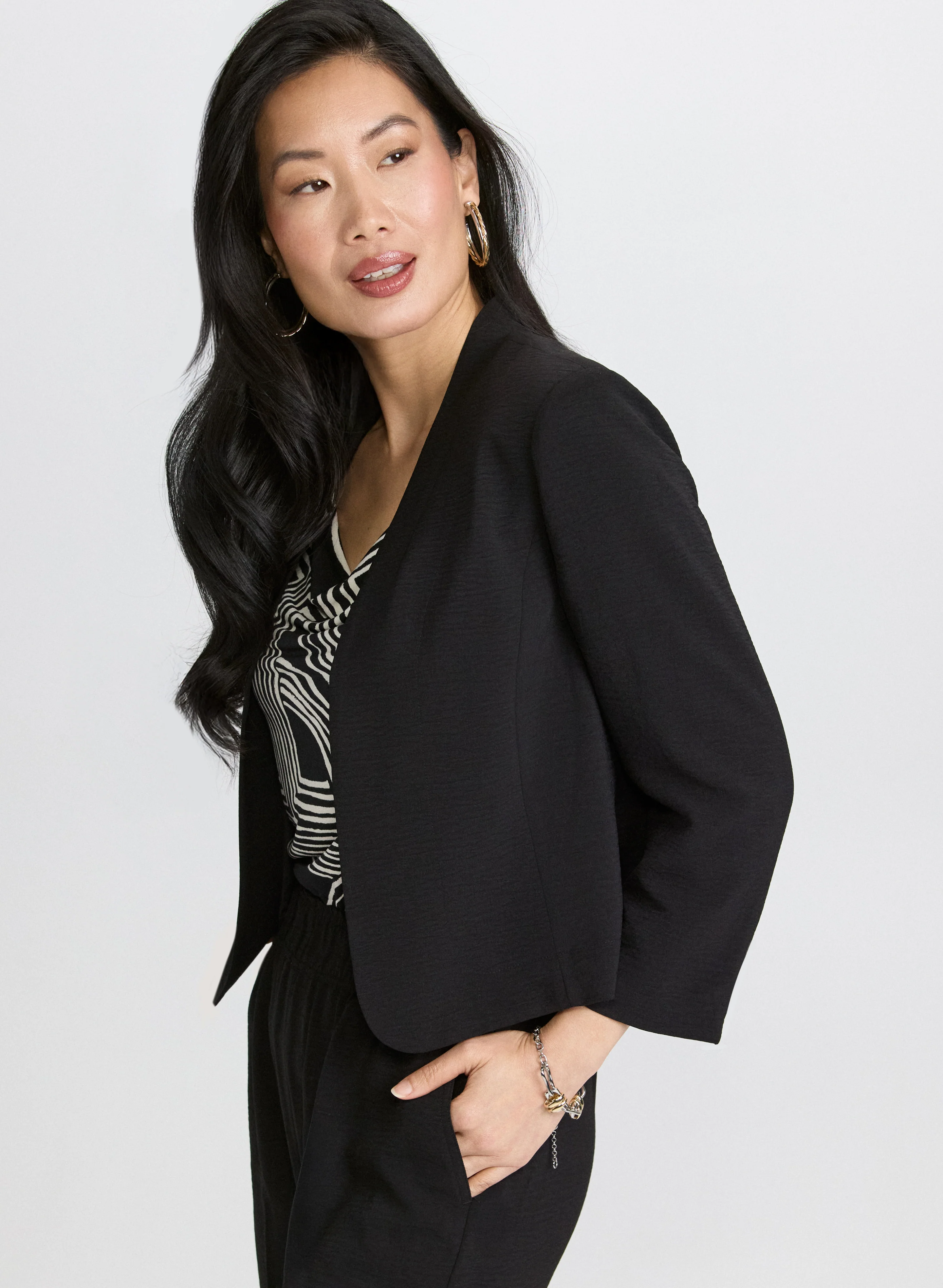 Short Collarless Jacket - Image 2