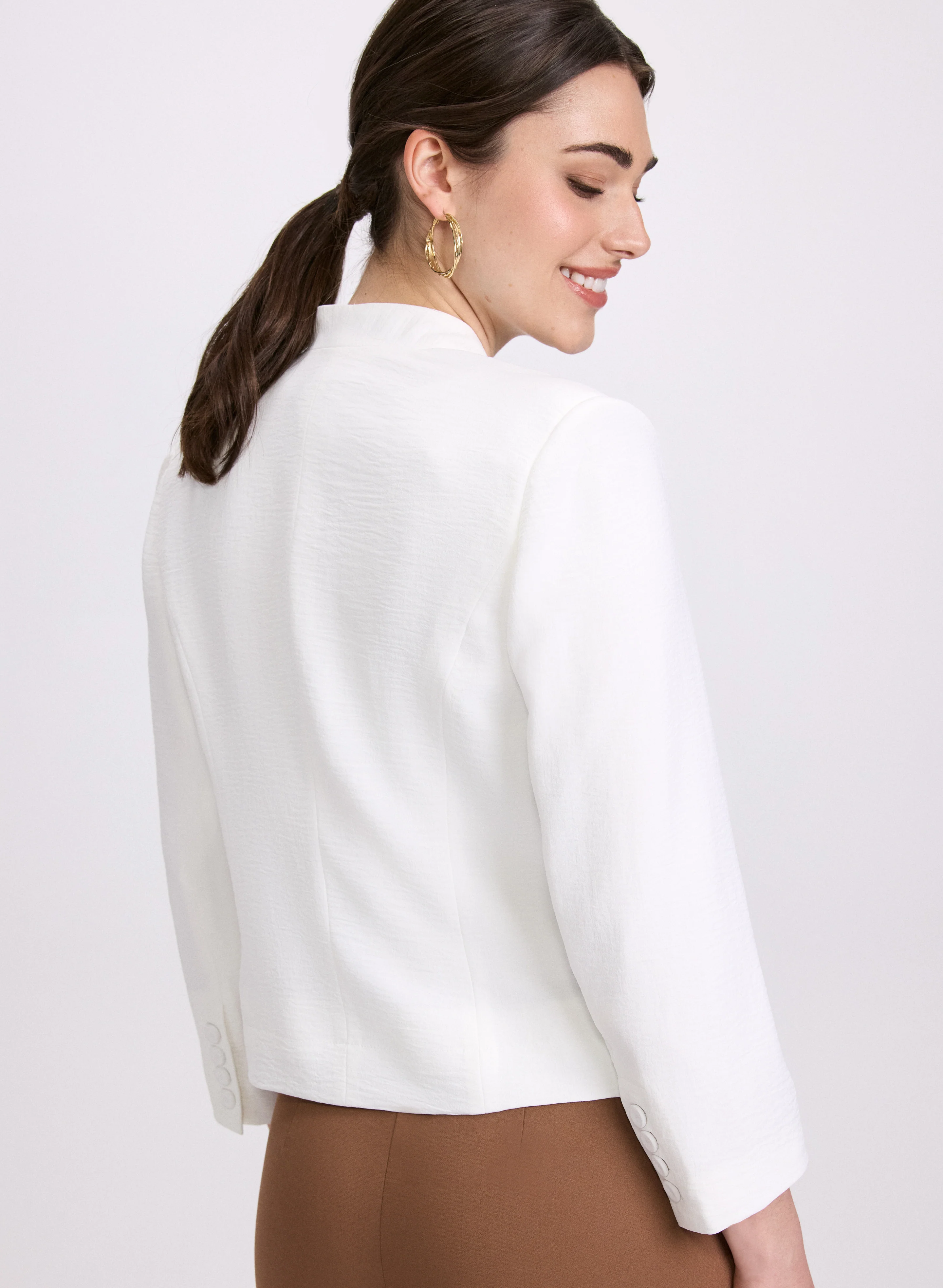 Short Collarless Jacket - Image 4