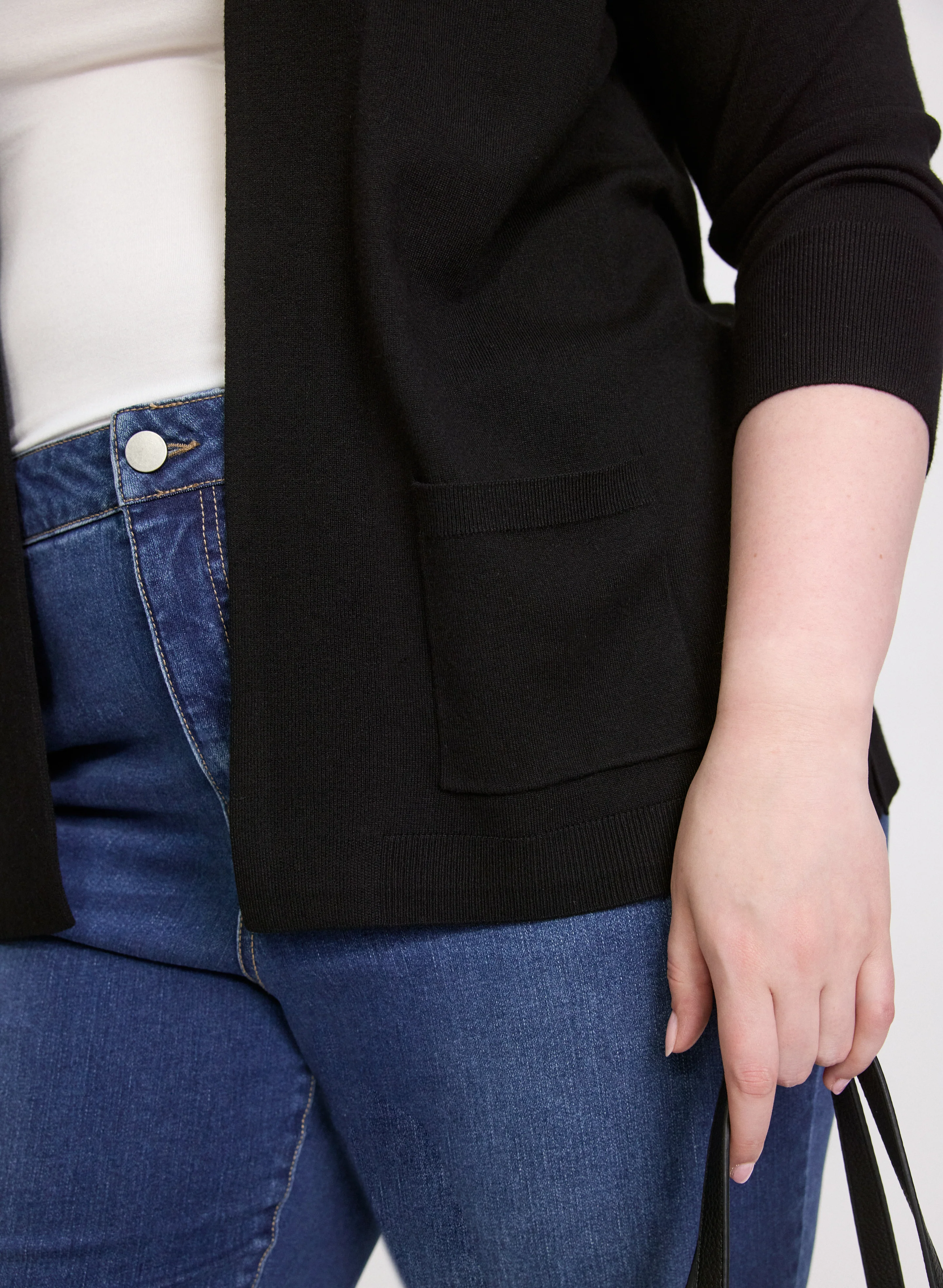 Short Open Front Cardigan - Image 5