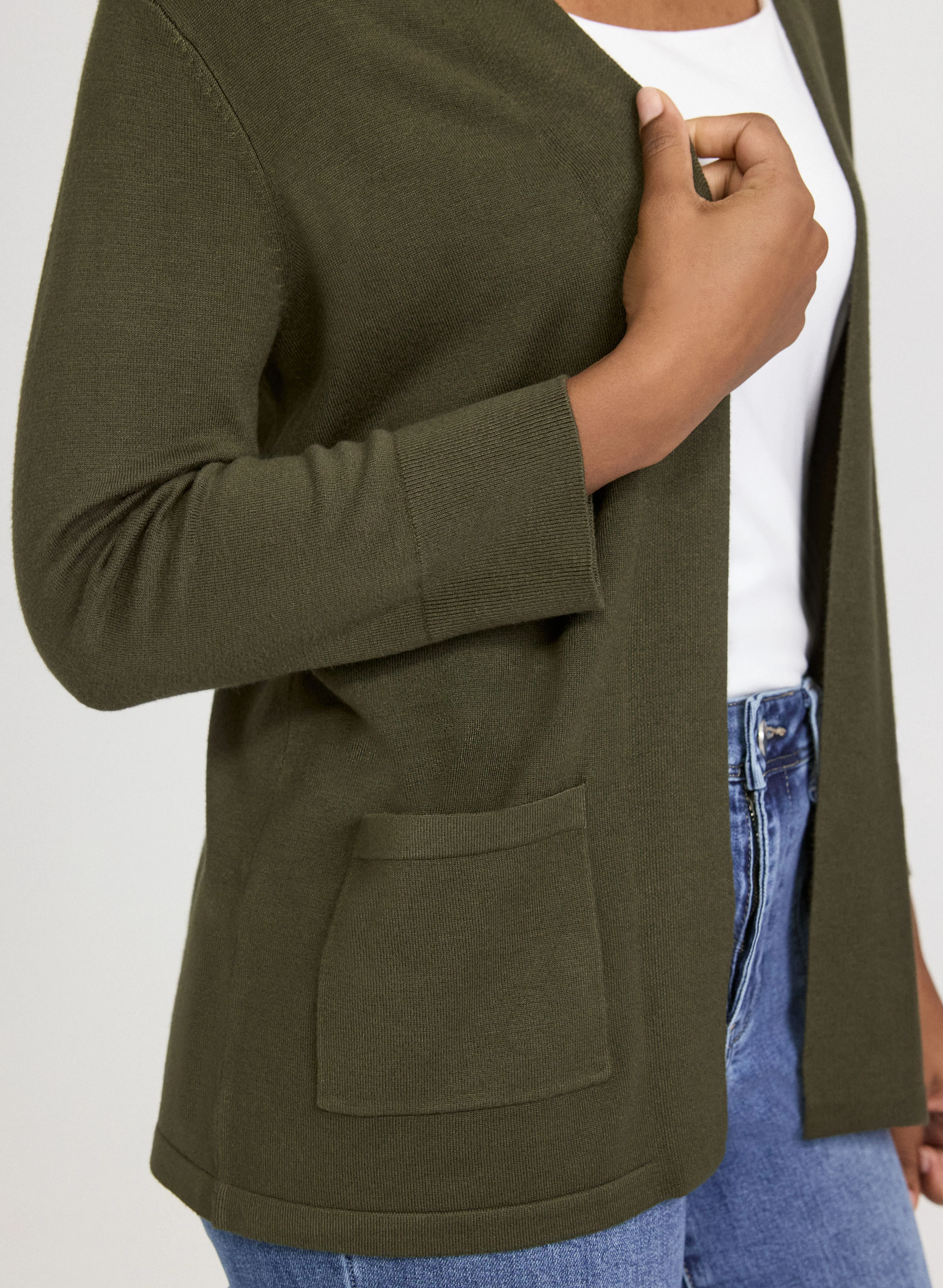 Short Open Front Cardigan - Image 5