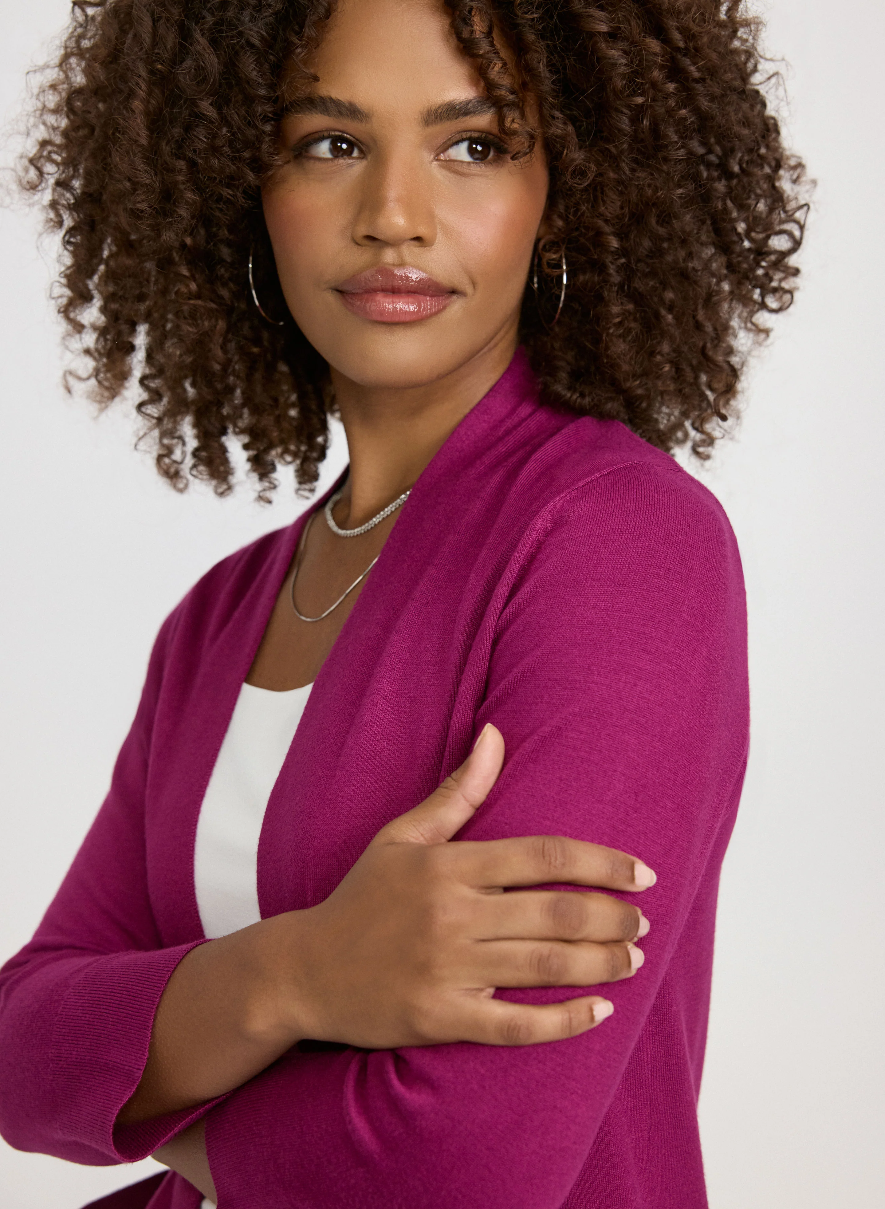 Short Open Front Cardigan - Image 5