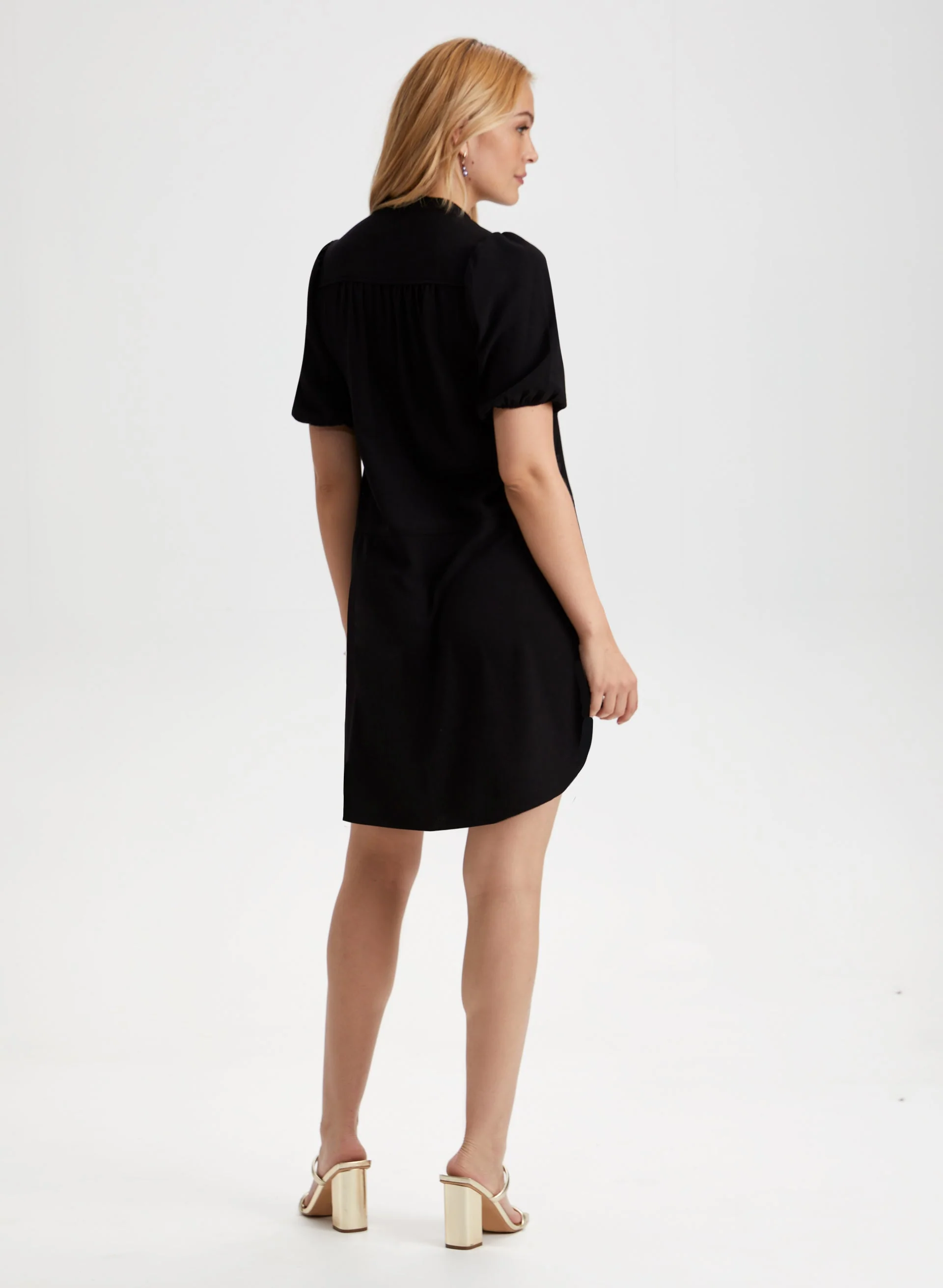 Short Puffed Sleeve Dress - Image 4