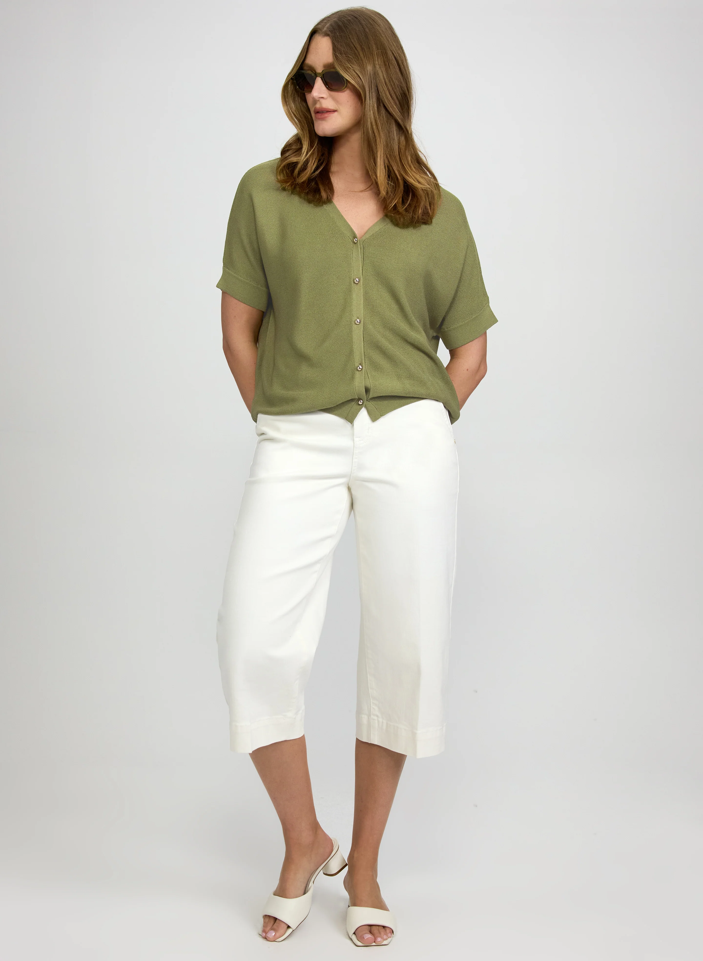 Short Sleeve Button Cardigan - Image 3