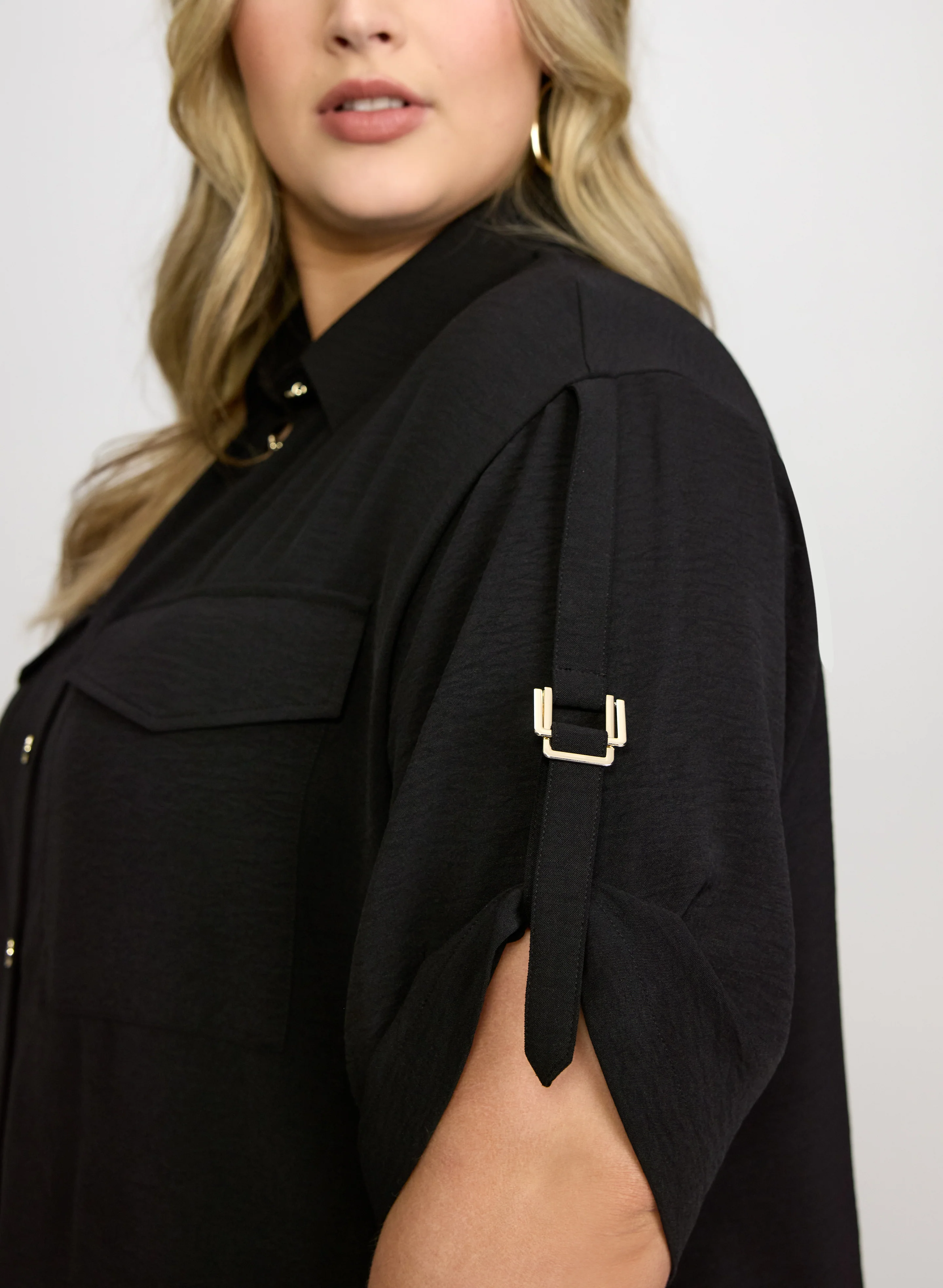Short Sleeve Button-Down Blouse - Image 2