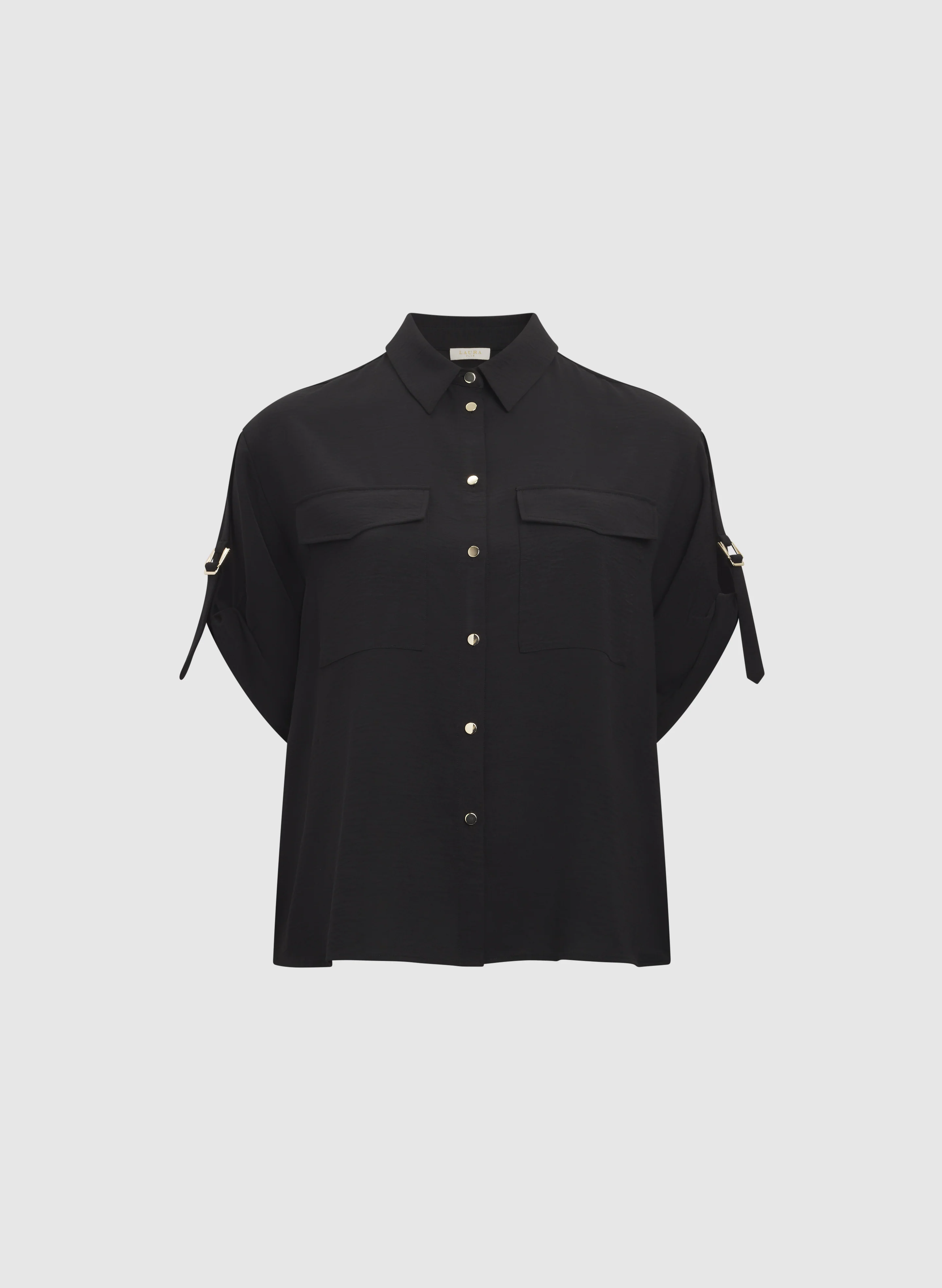 Short Sleeve Button-Down Blouse - Image 6