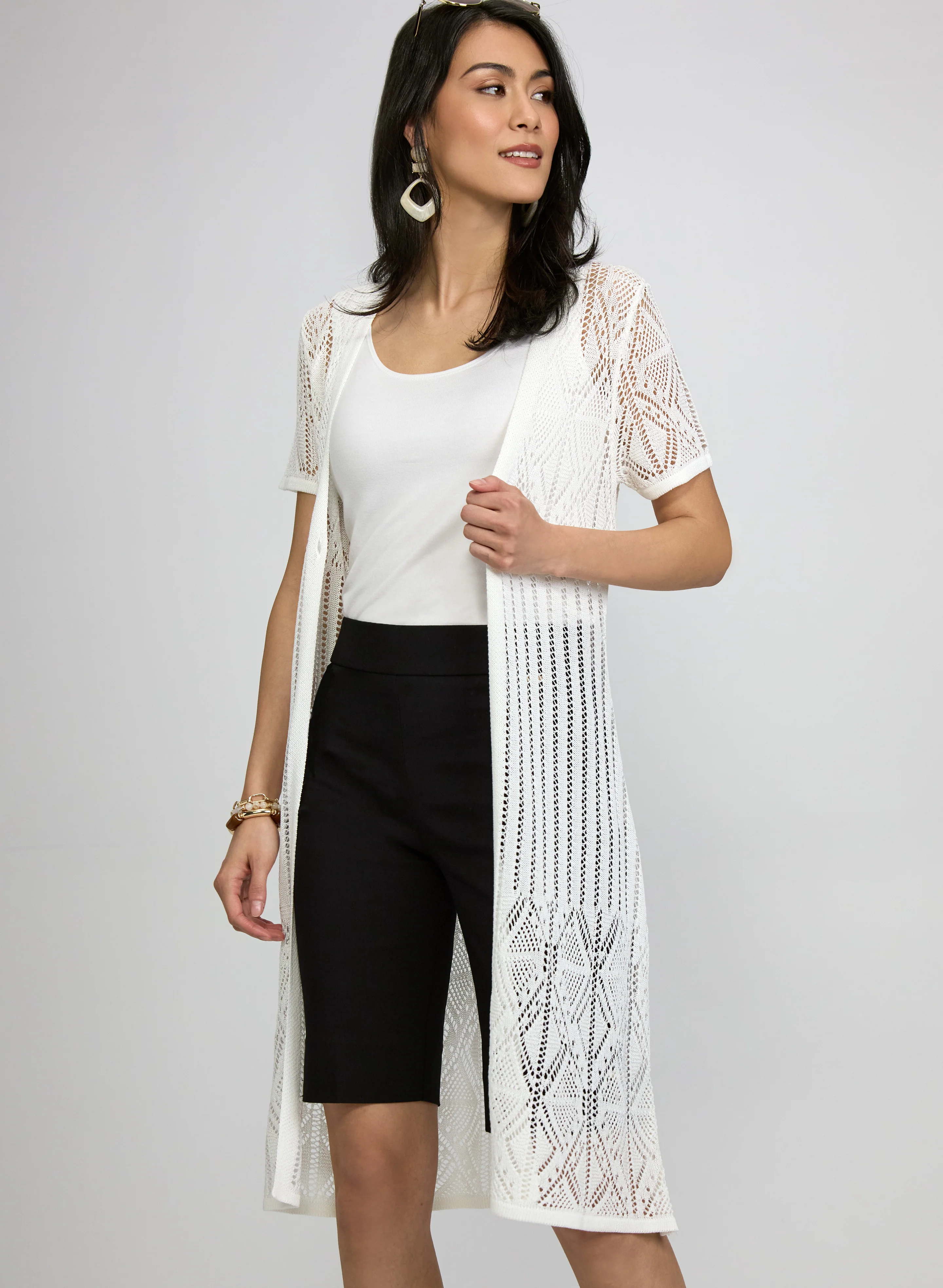 Short Sleeve Crochet Cardigan