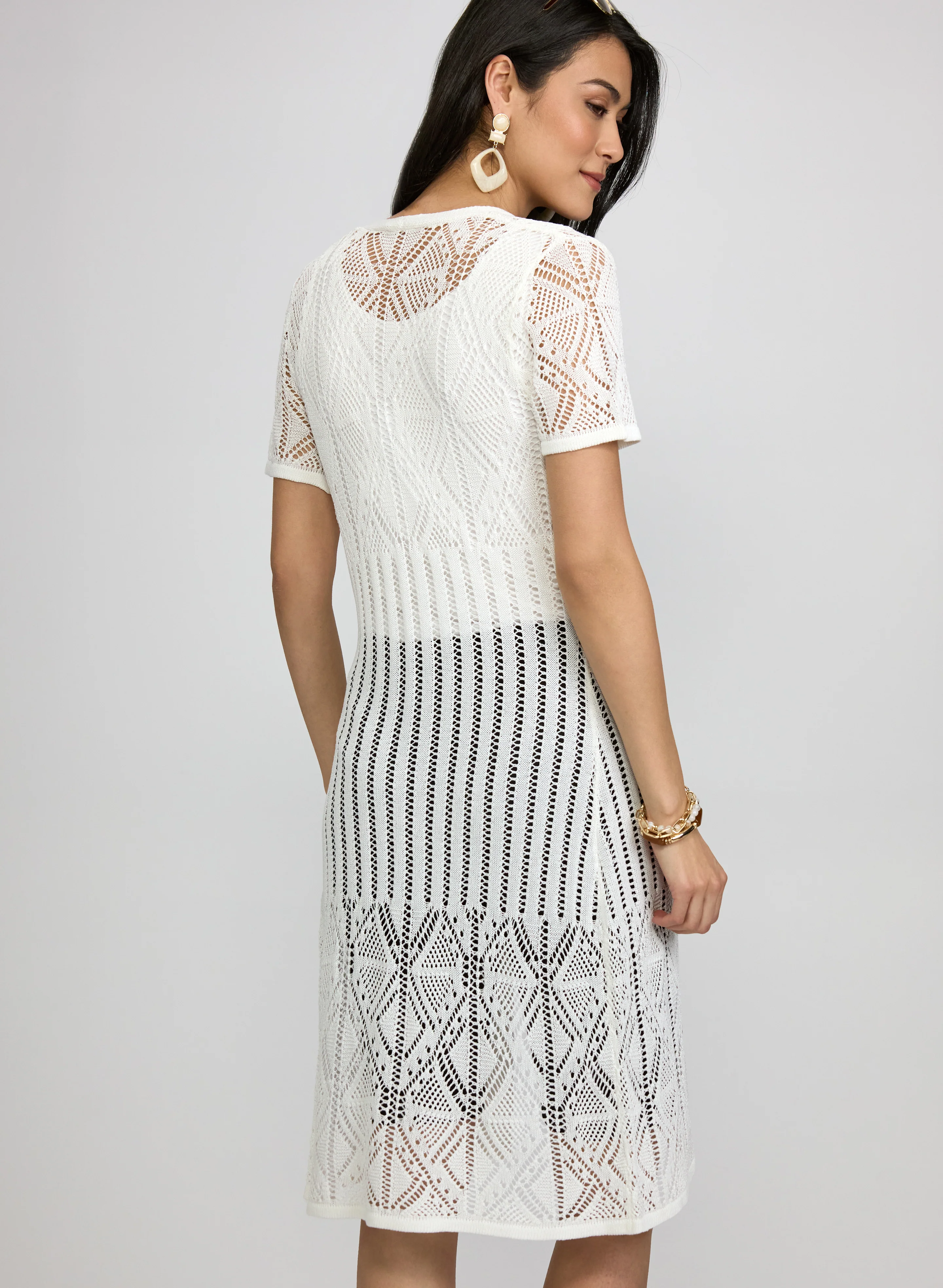 Short Sleeve Crochet Cardigan - Image 4