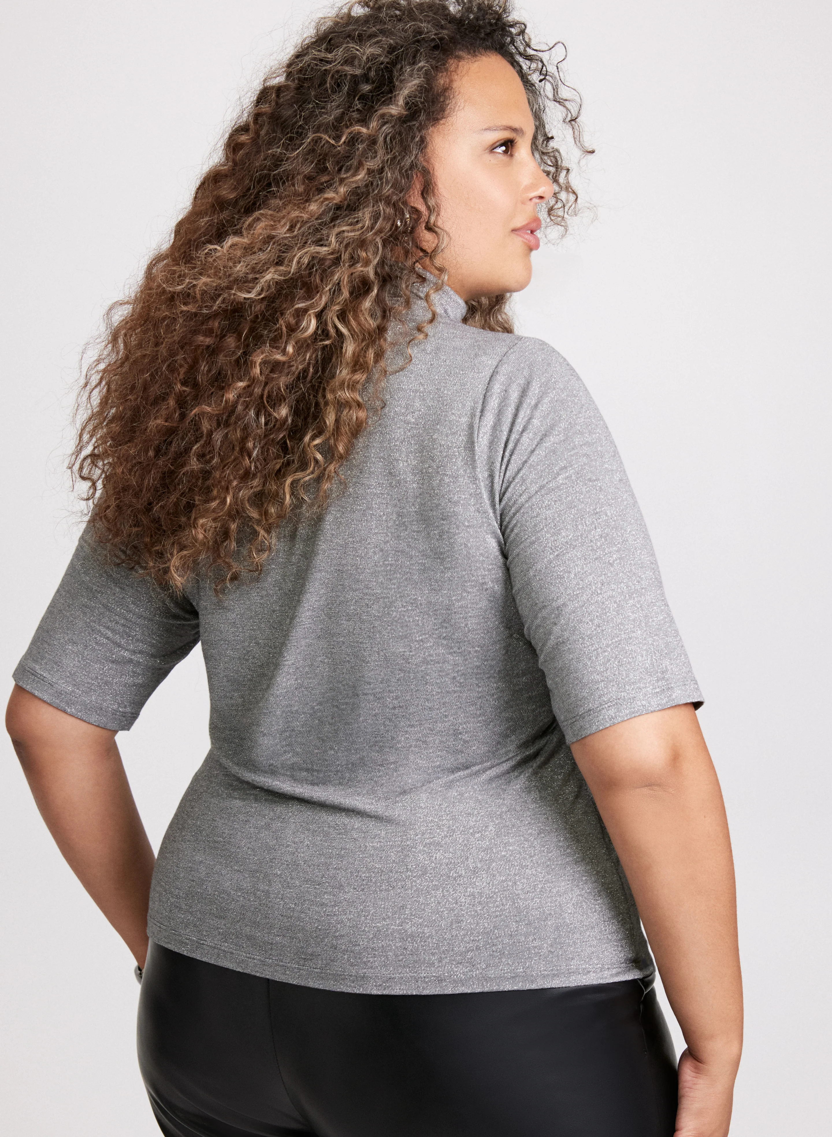 Metallic Mock Neck Top - Image 4