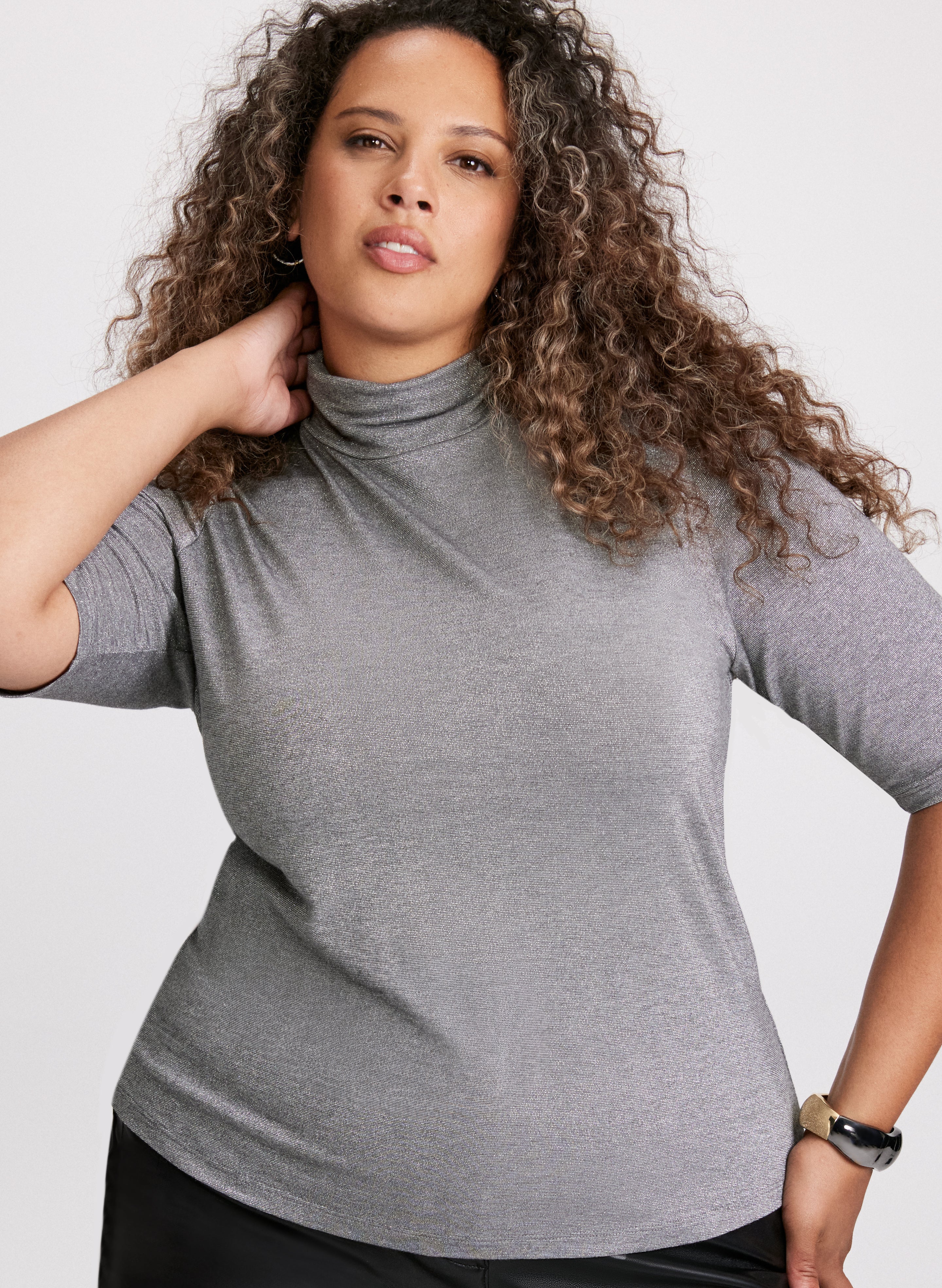 Metallic Mock Neck Top - Image 5