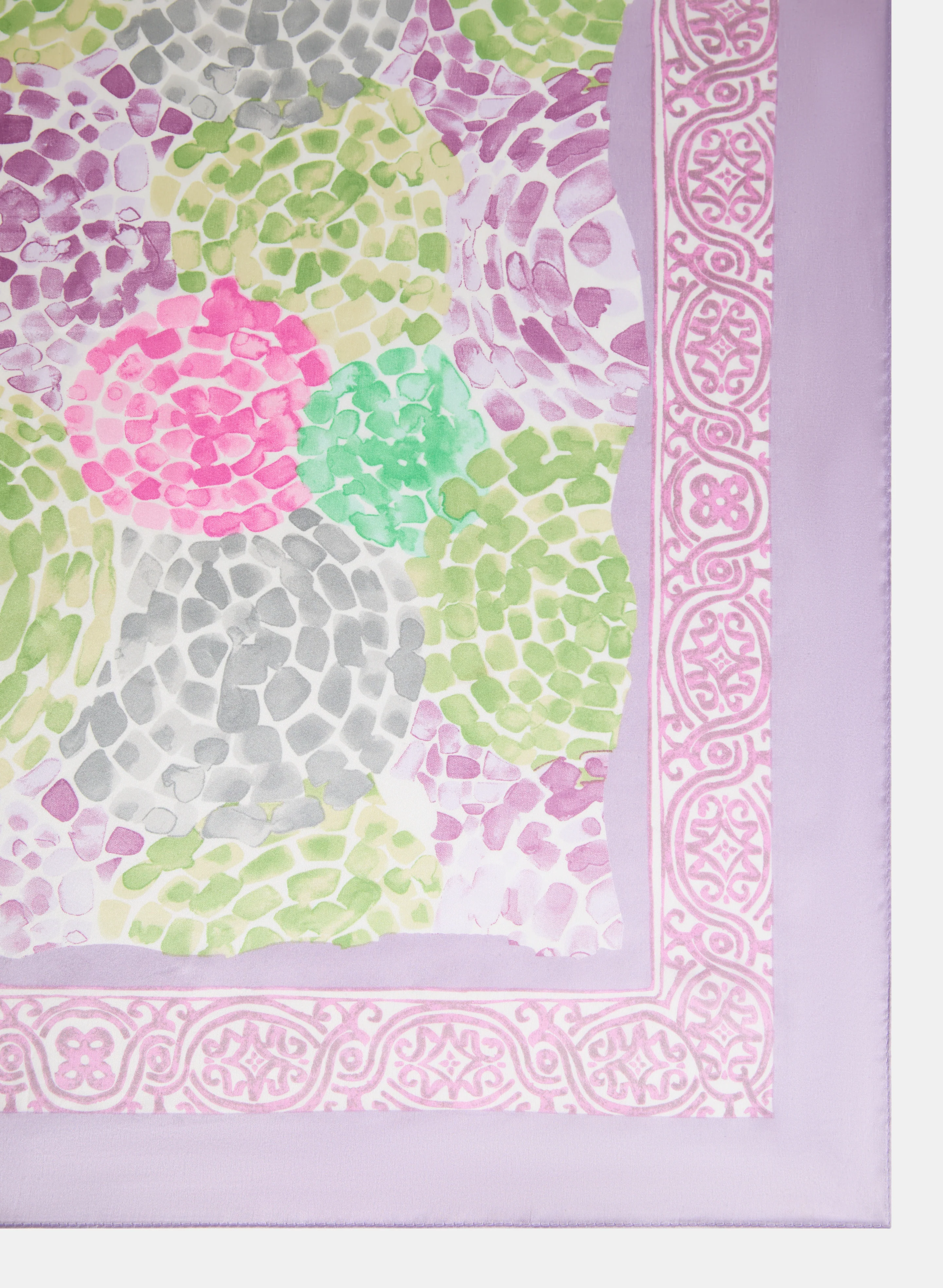 Silky Abstract Print Scarf - Image 3