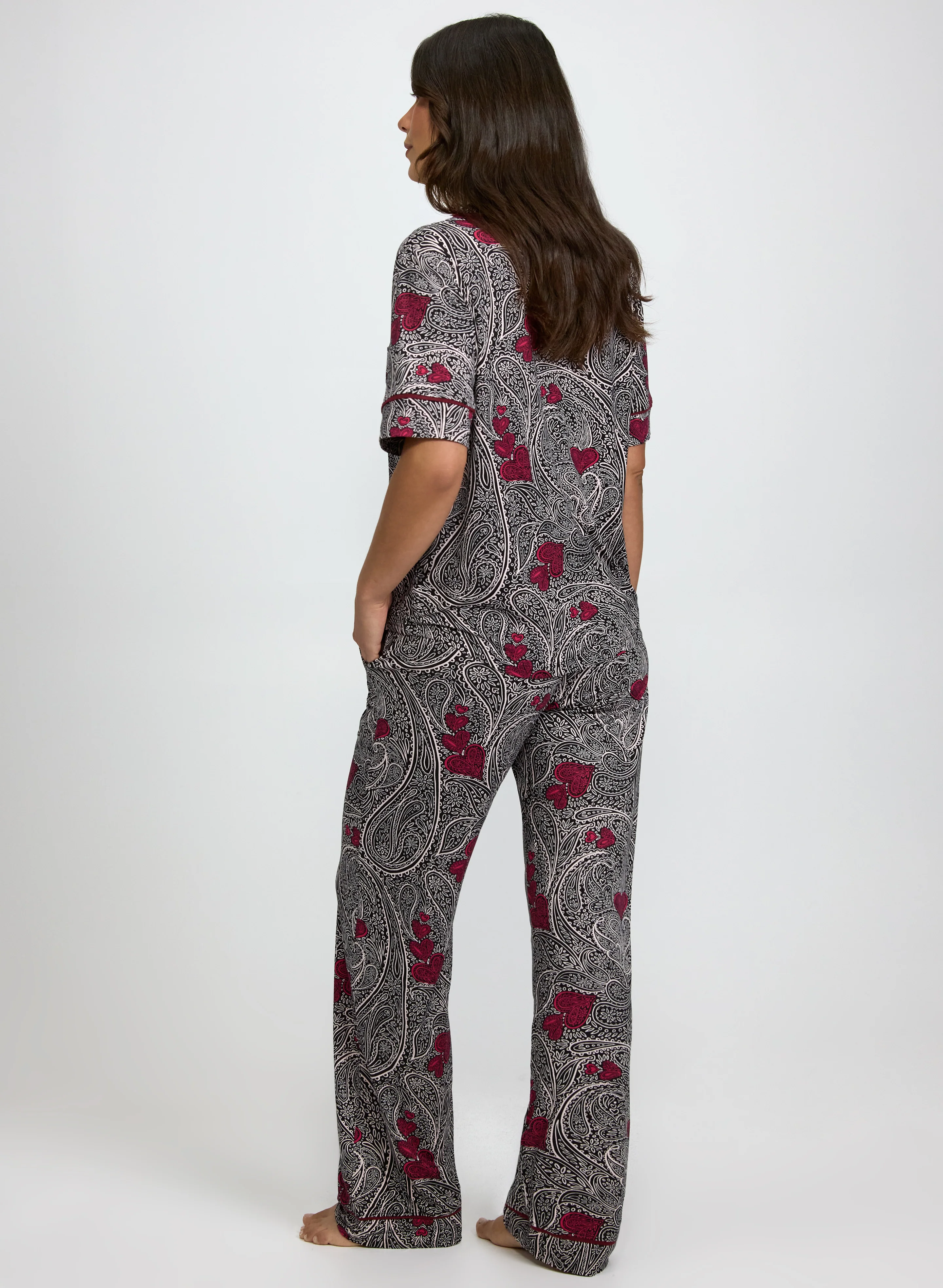Simon Chang - Paisley Contrast Pyjama Set - Image 4
