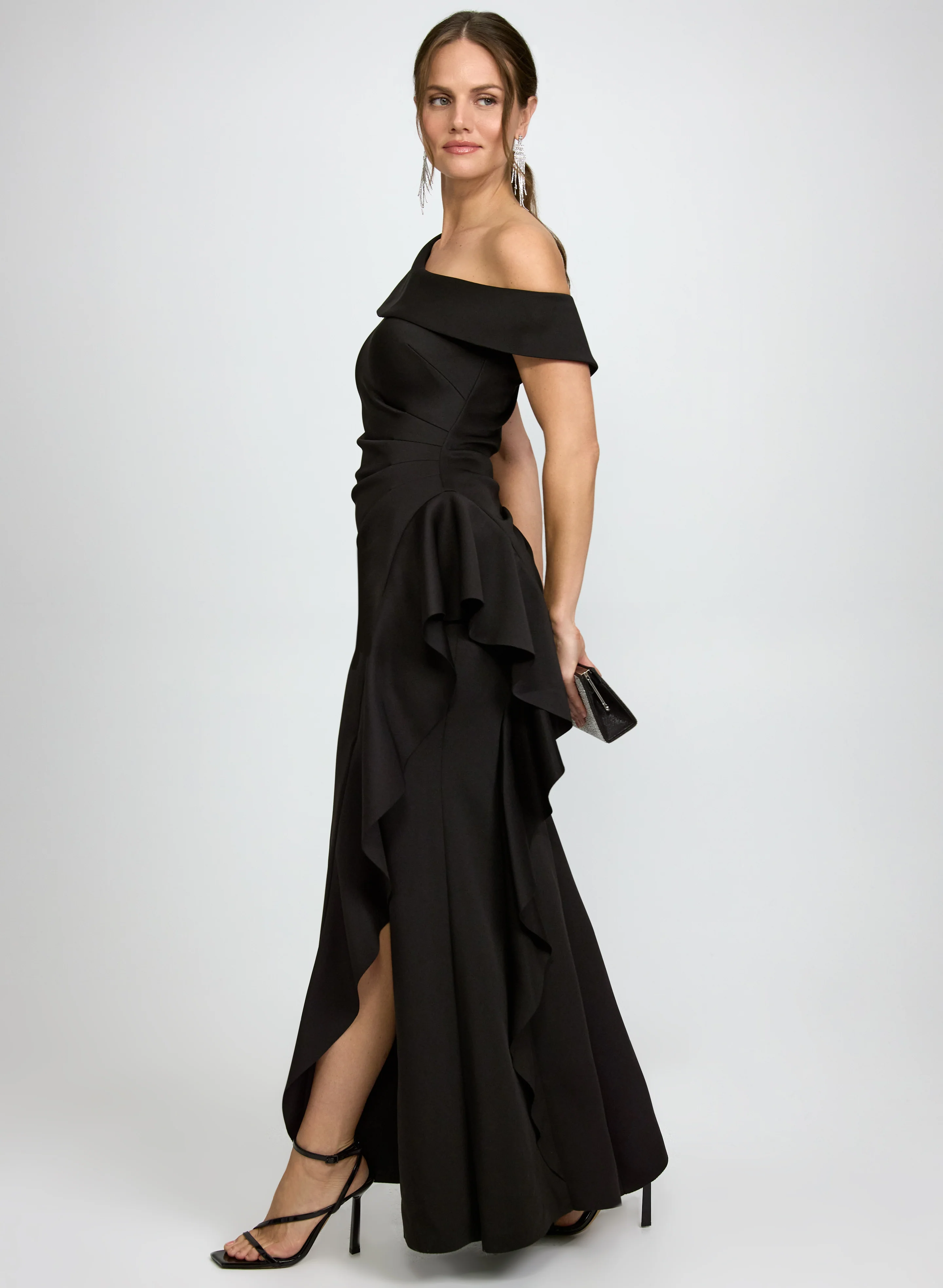 Single-Shoulder Ruffle Detail Dress - Image 3