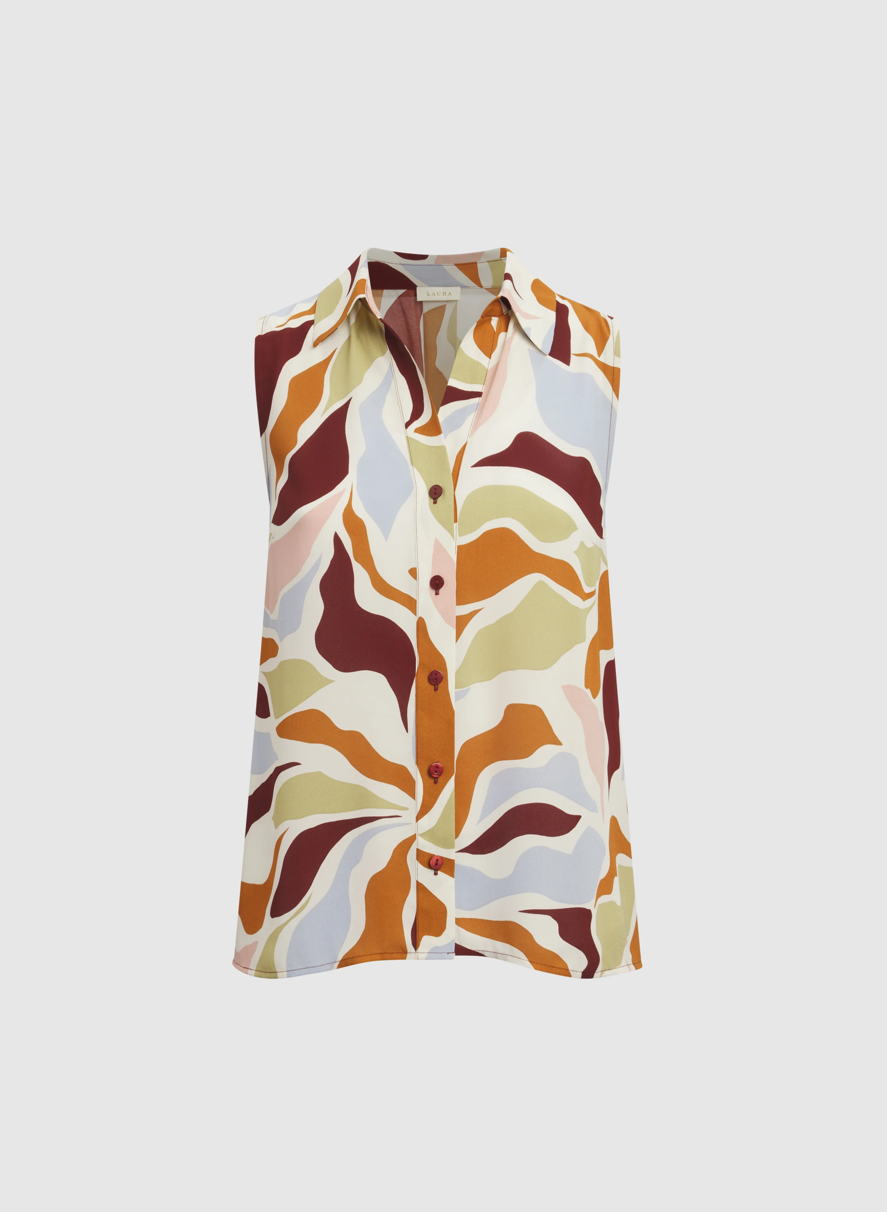 Sleeveless Abstract Blouse - Image 6
