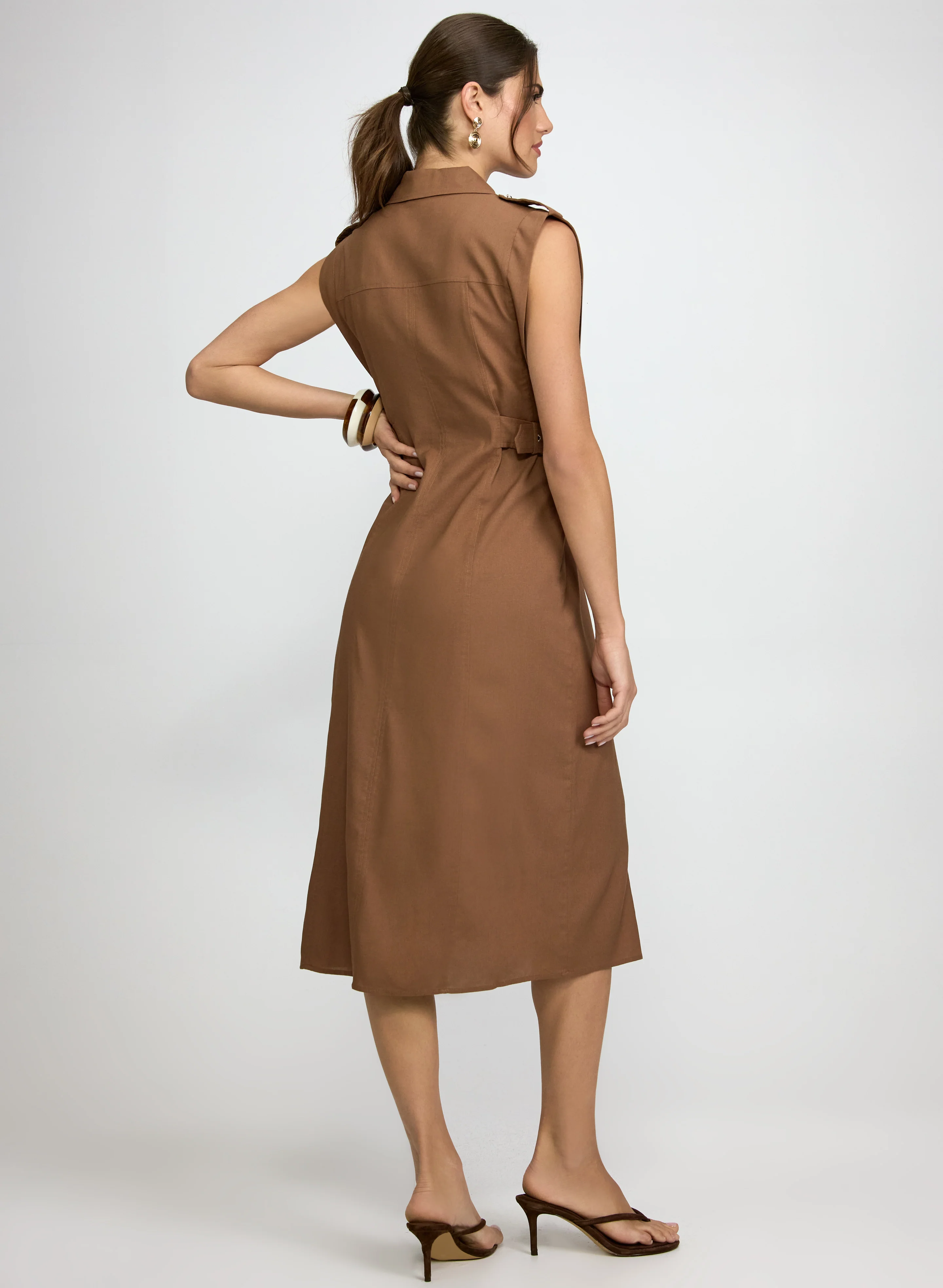 Sleeveless Button-Down Midi Dress - Image 4