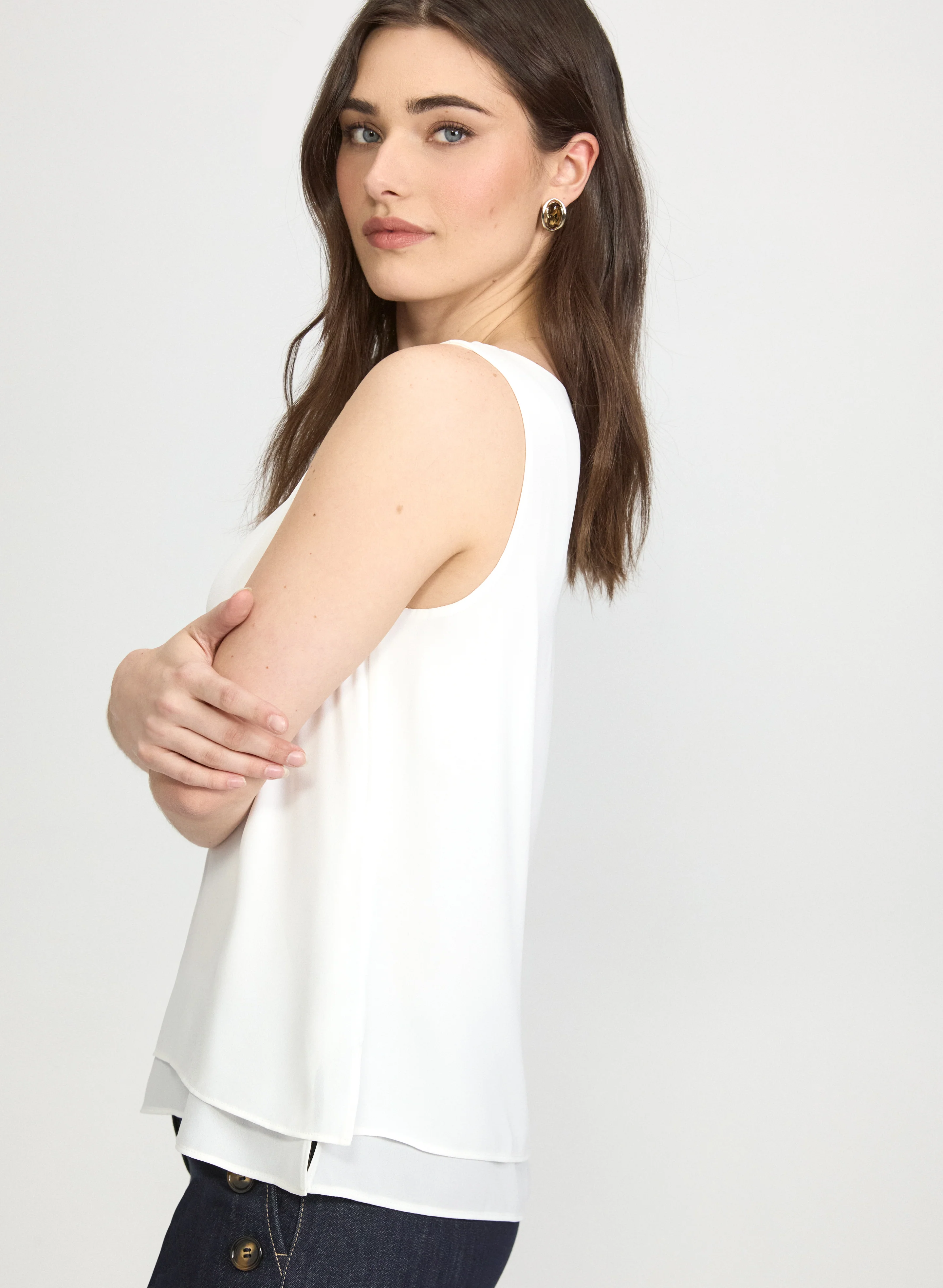Sleeveless Crepe Blouse - Image 2