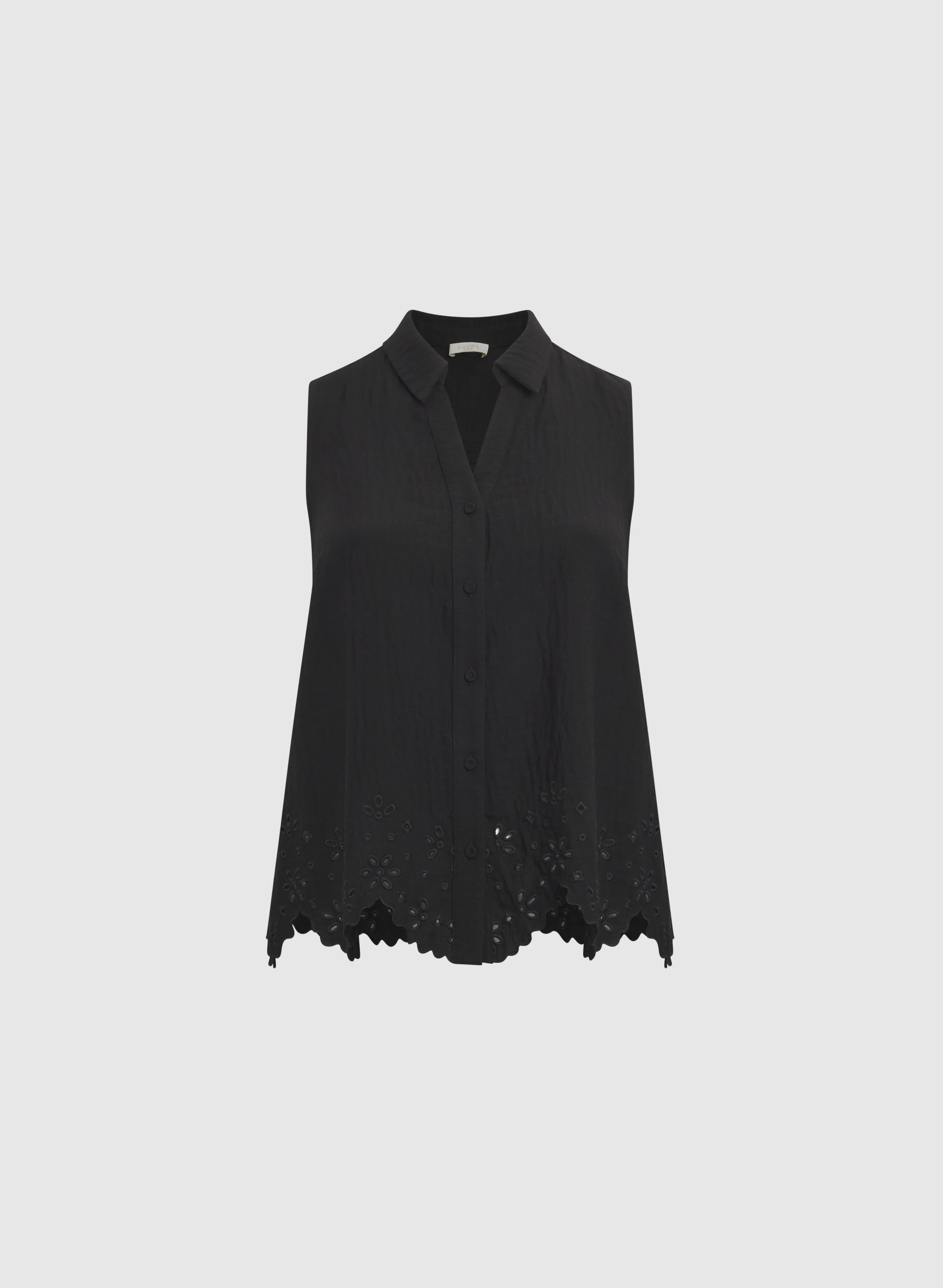 Sleeveless Eyelet Detail Blouse - Image 6
