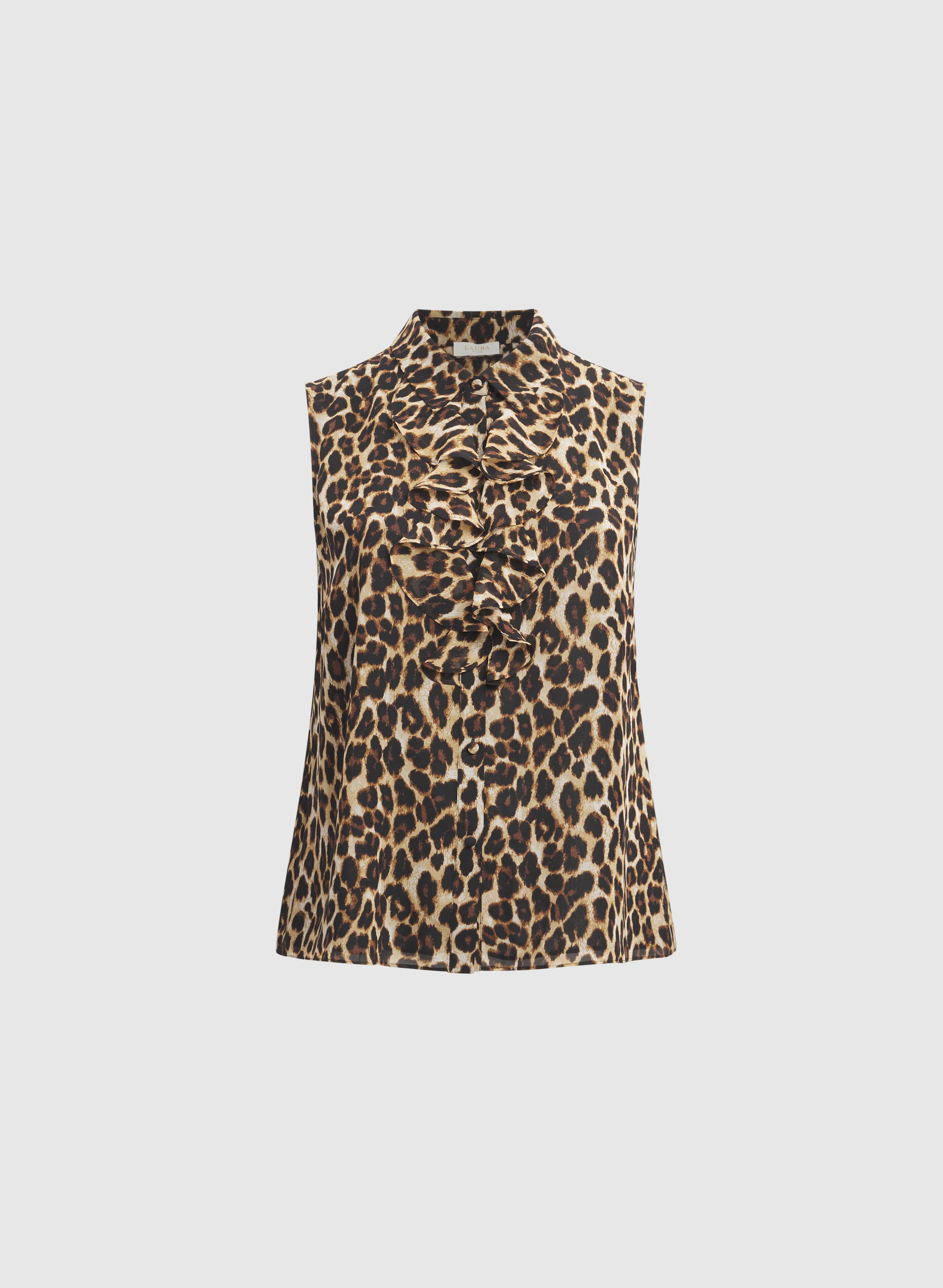 Sleeveless Leopard Print Blouse - Image 6