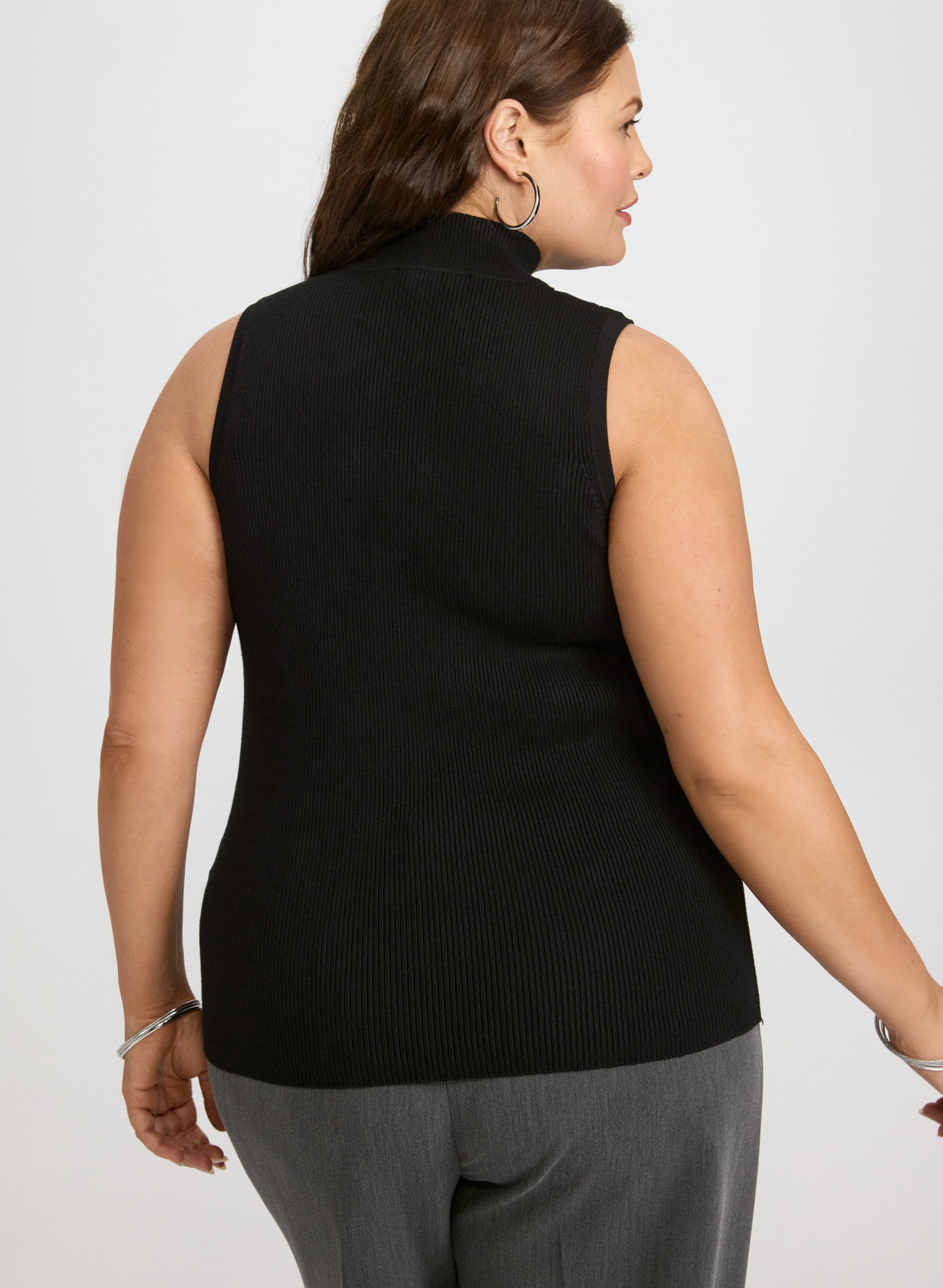 Sleeveless Mock Neck Knit - Image 4