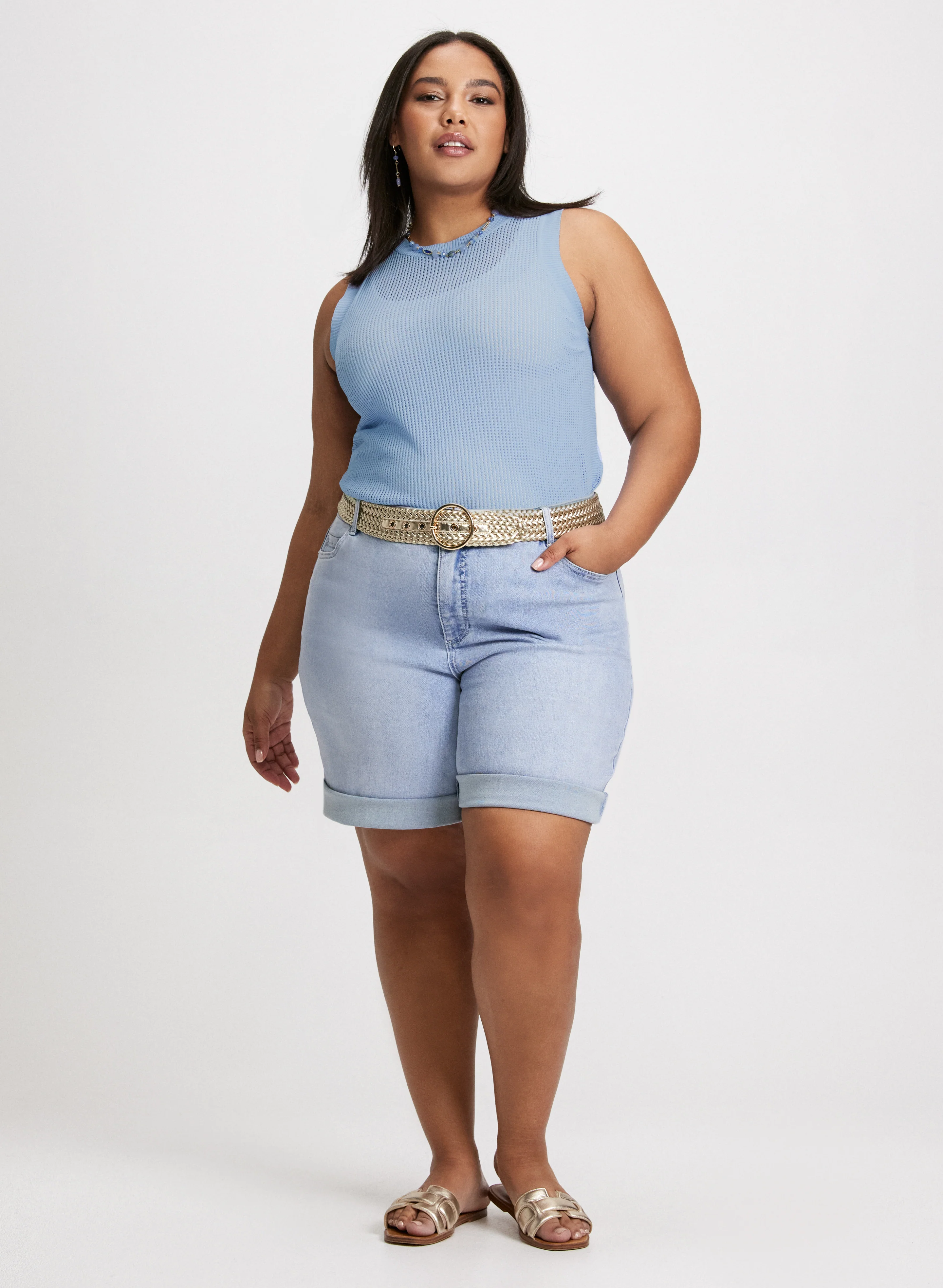 Sleeveless Open Knit Top - Image 3