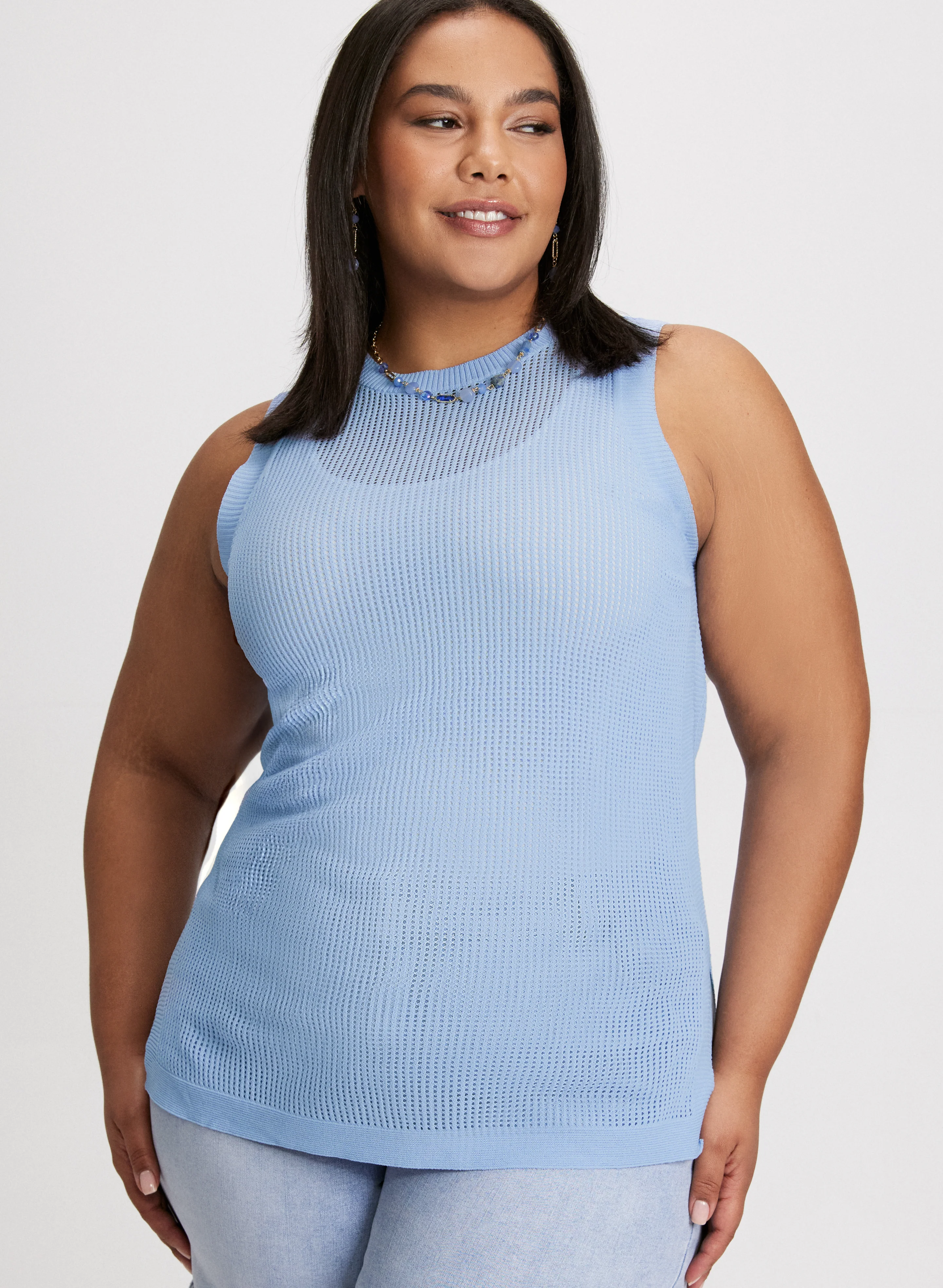 Sleeveless Open Knit Top - Image 5