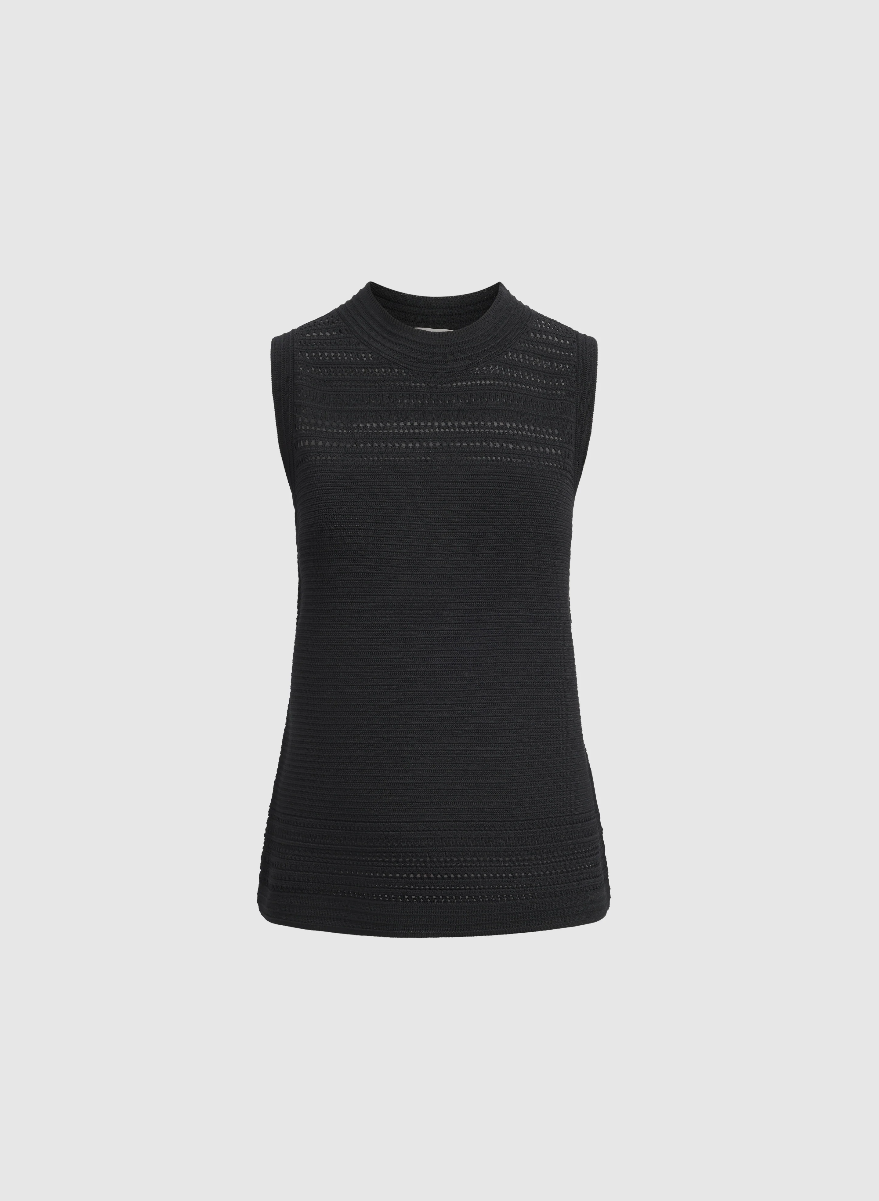 Sleeveless Pointelle Knit Tank - Image 6