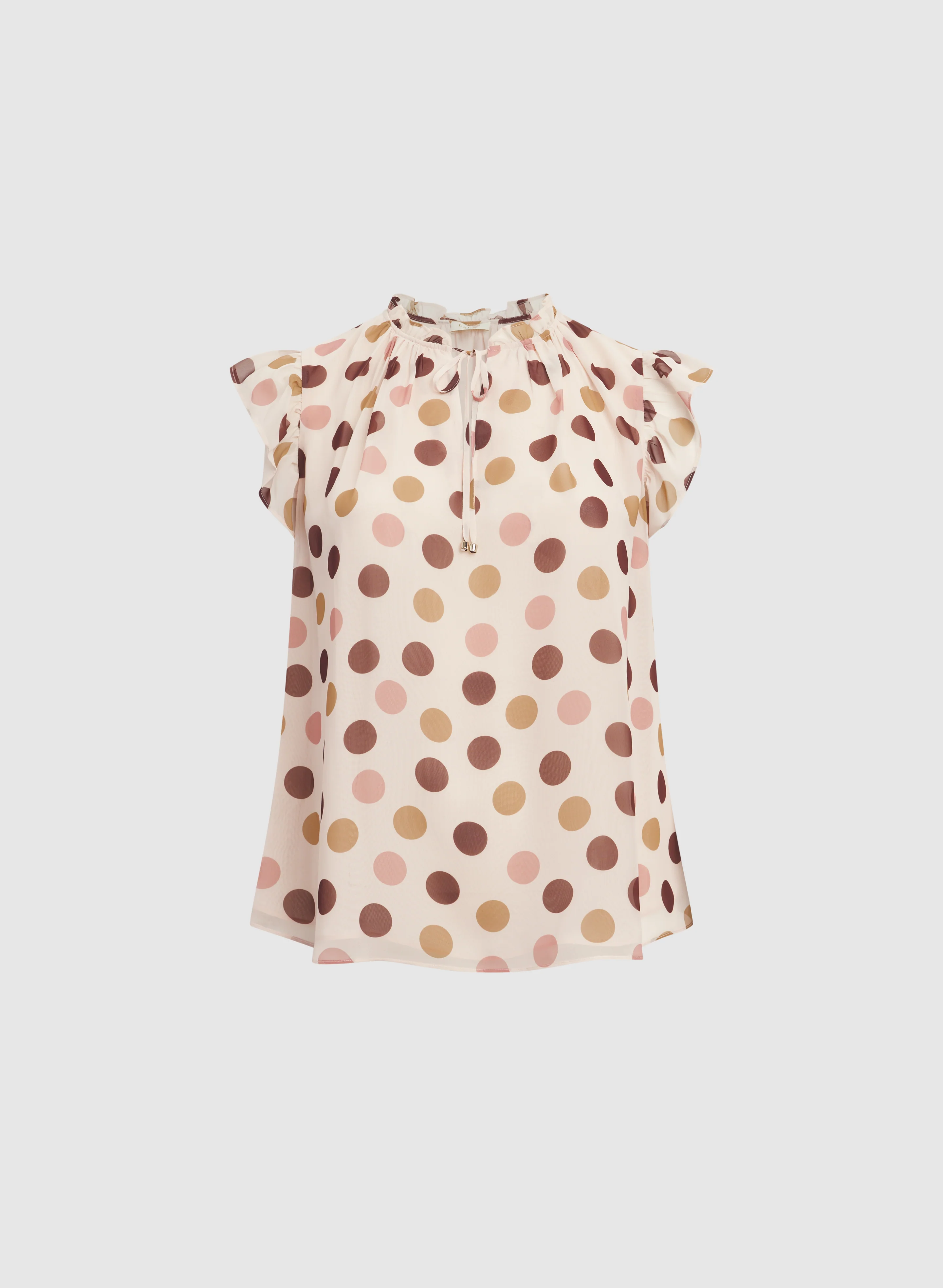 Sleeveless Polka Dot Blouse - Image 5