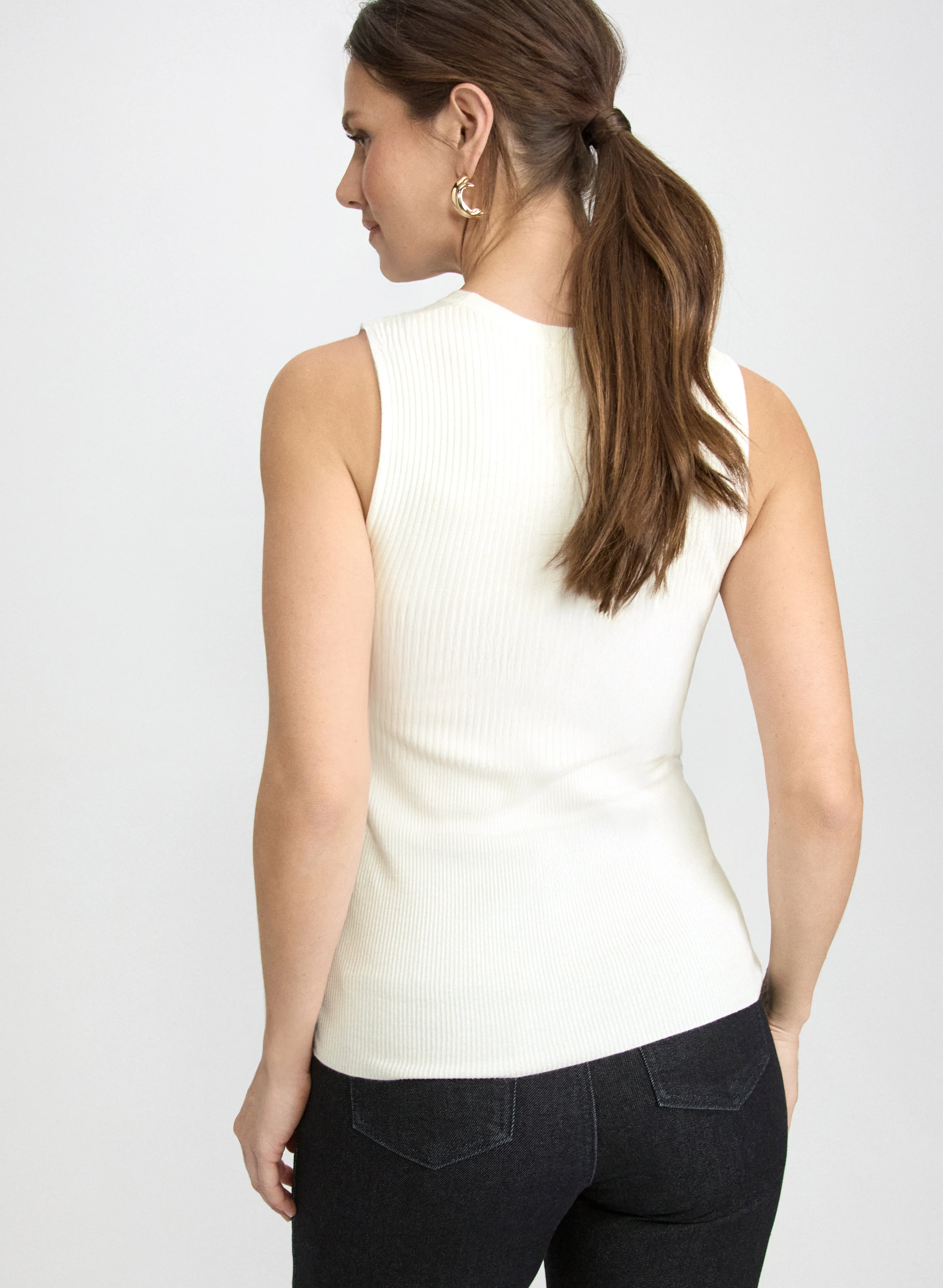 Sleeveless Ribbed Knit Top - Image 4