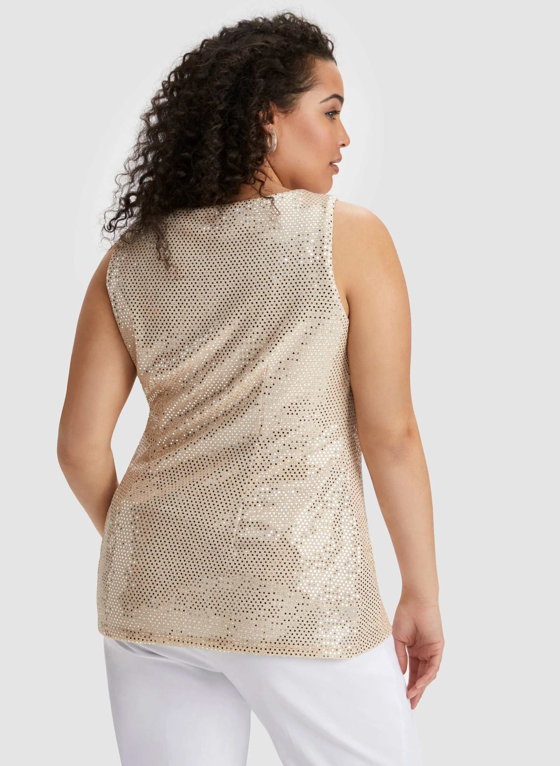 Sleeveless Sequin Detail Top - Image 4