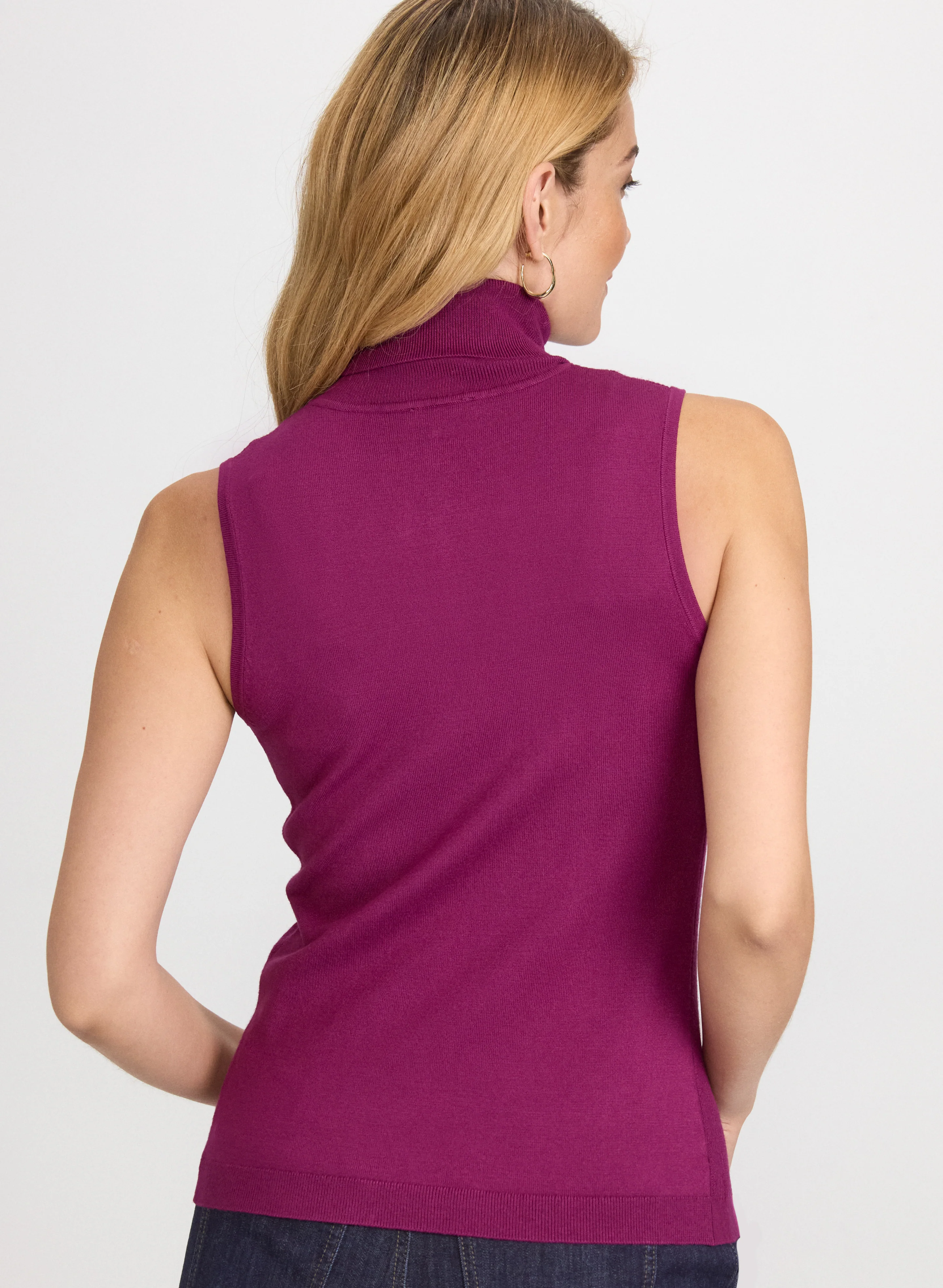 Sleeveless Turtleneck Sweater - Image 4