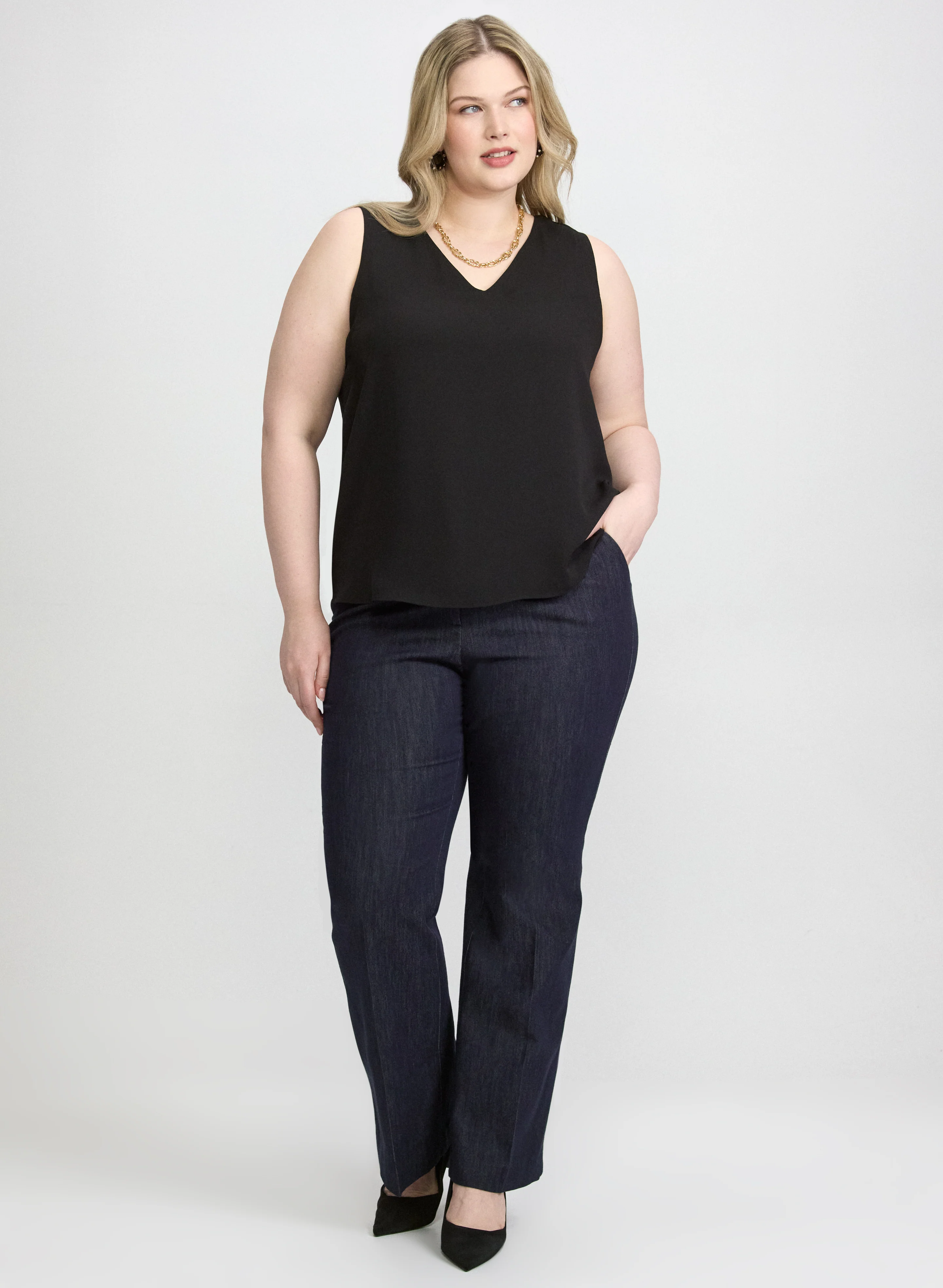 Sleeveless V-Neck Blouse - Image 10