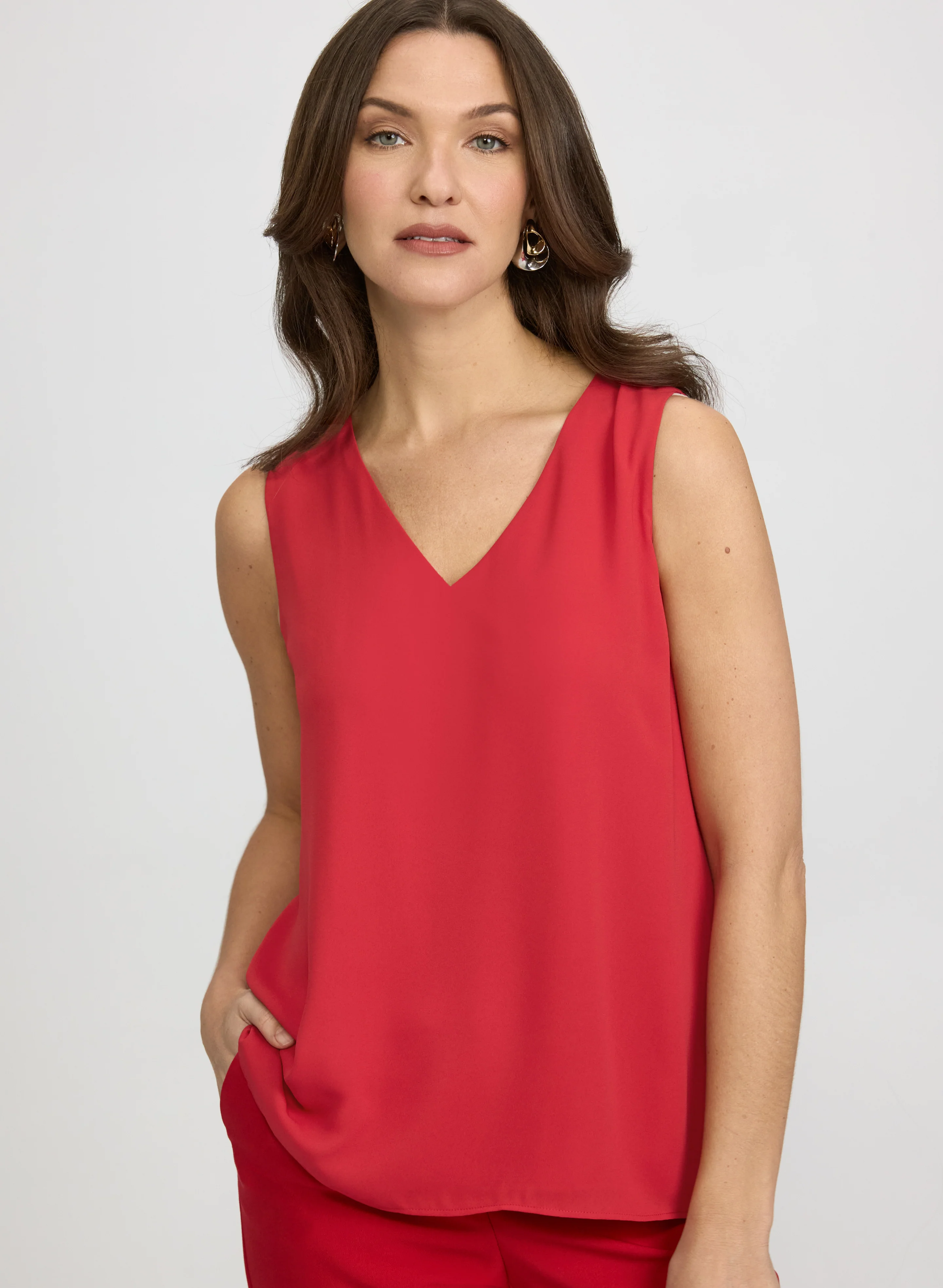 Sleeveless V-Neck Blouse - Image 2